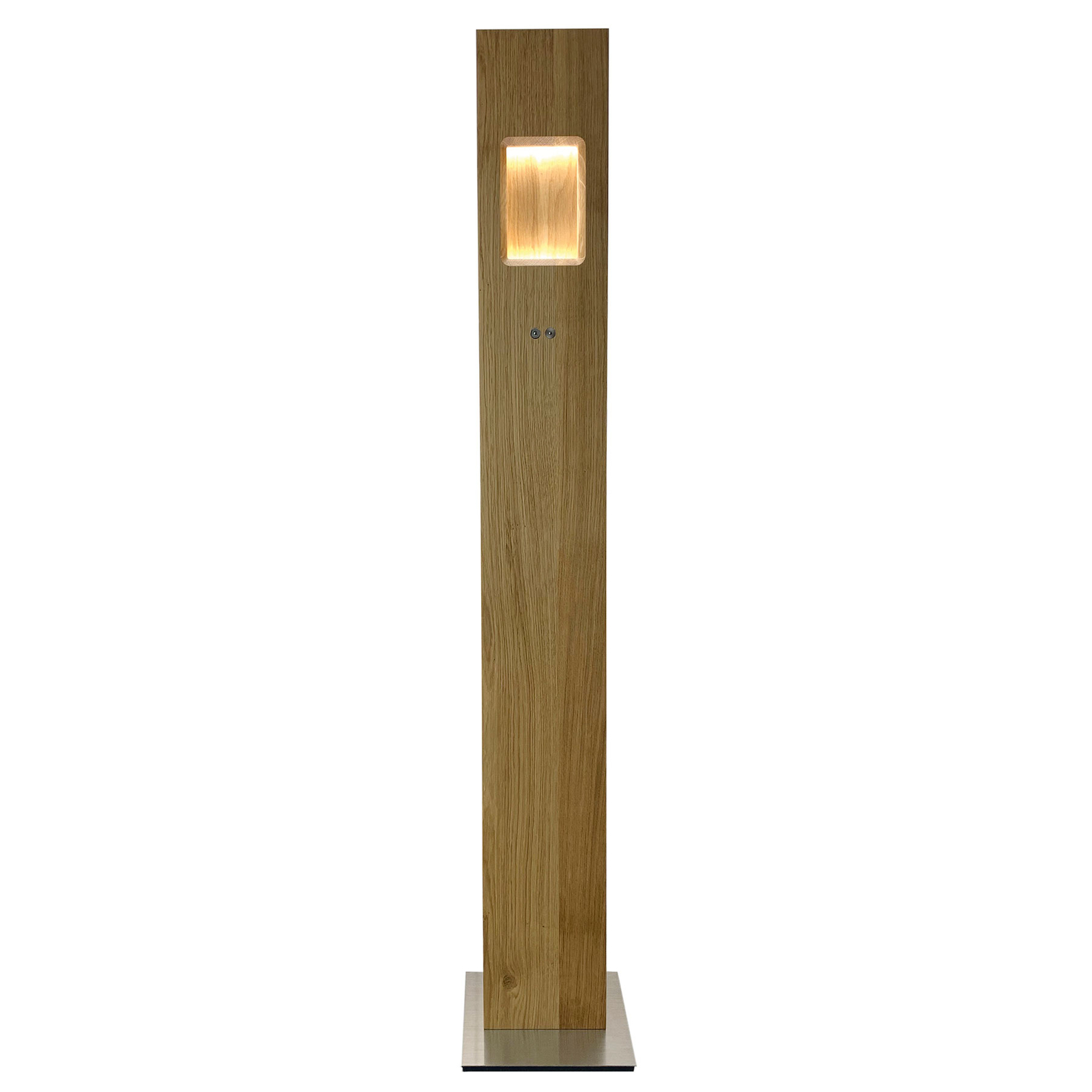HerzBlut Pan LED floor lamp oiled oak, dimmable
