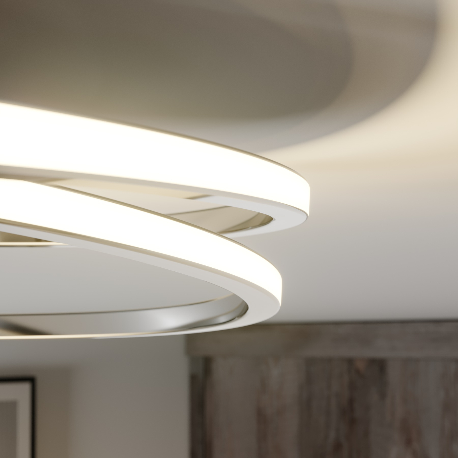Lindby Xenias lámpara LED de techo, cromo, 49x30cm