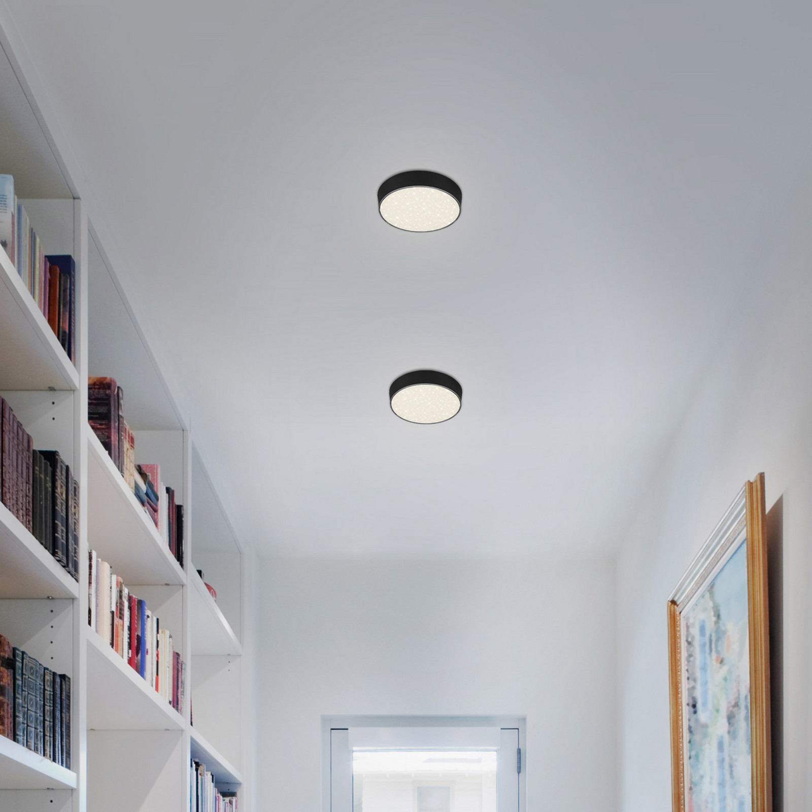 Briloner Plafonieră cu LED Flame Star Ø 157 cm negru - Camera de zi / sufragerie - modern - negru satinat - Metal