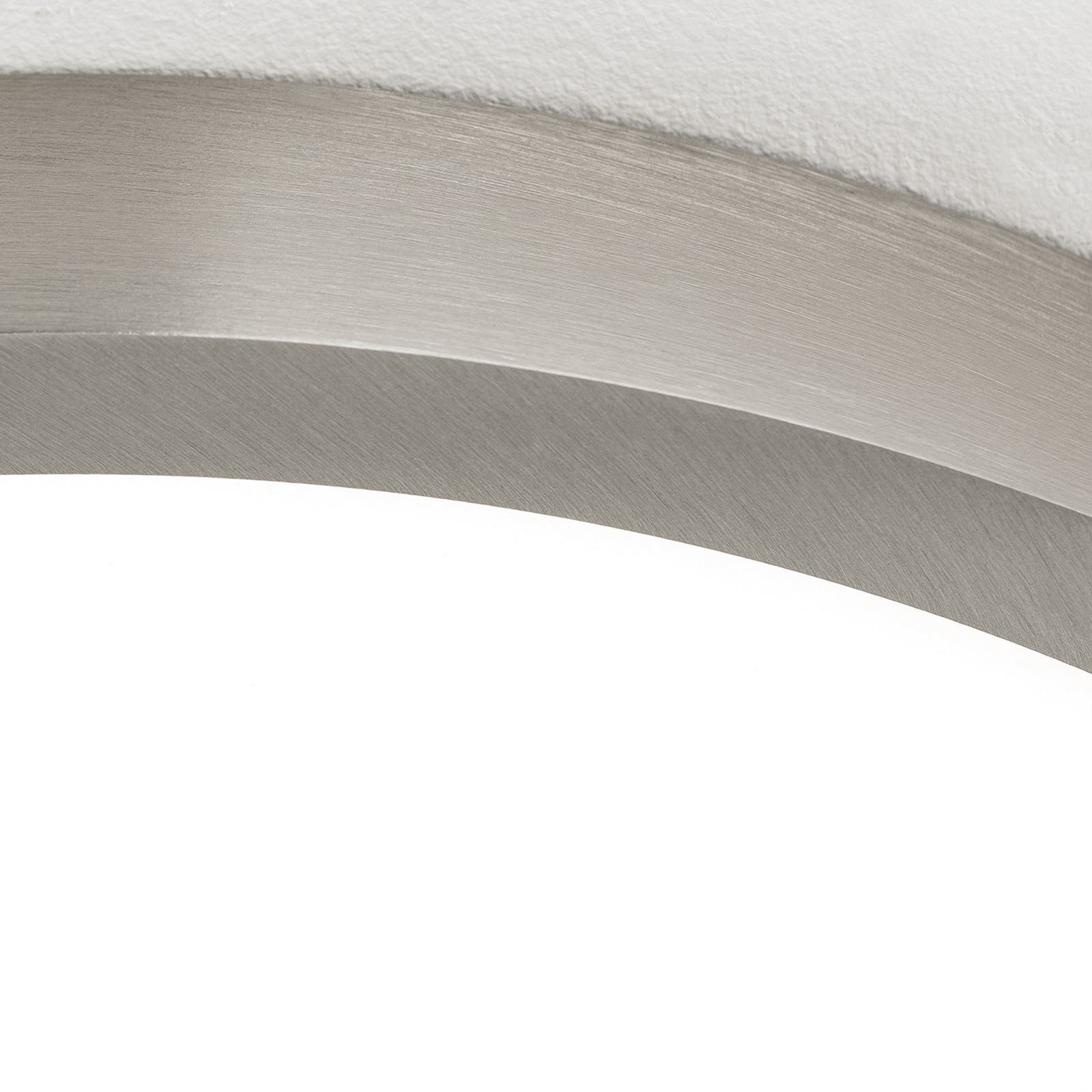 LED ceiling lamp Disc, satin nickel finish, Ø 28 cm, CCT