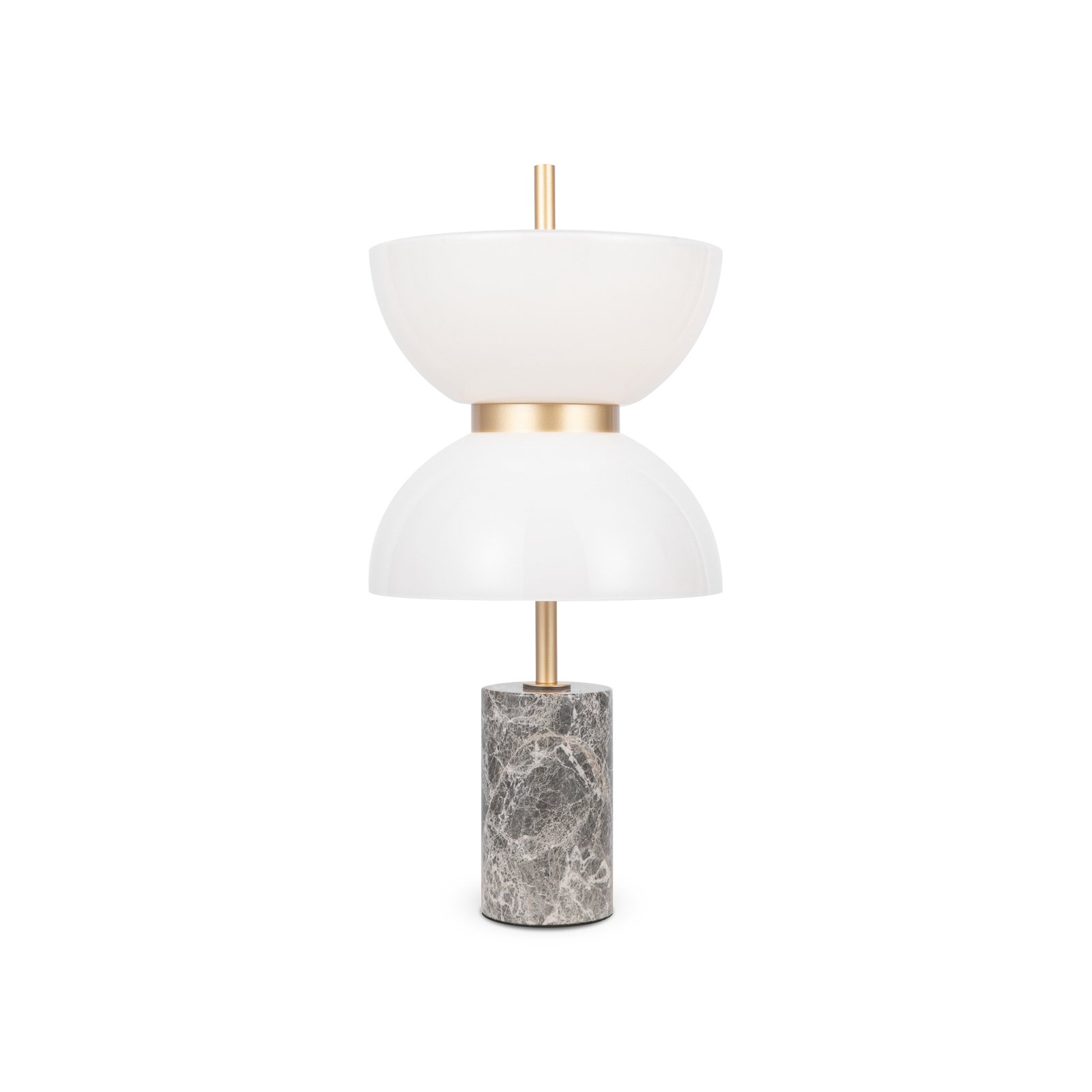 Maytoni Lampe de table LED Kyoto, gris, hauteur 46 cm, marbre