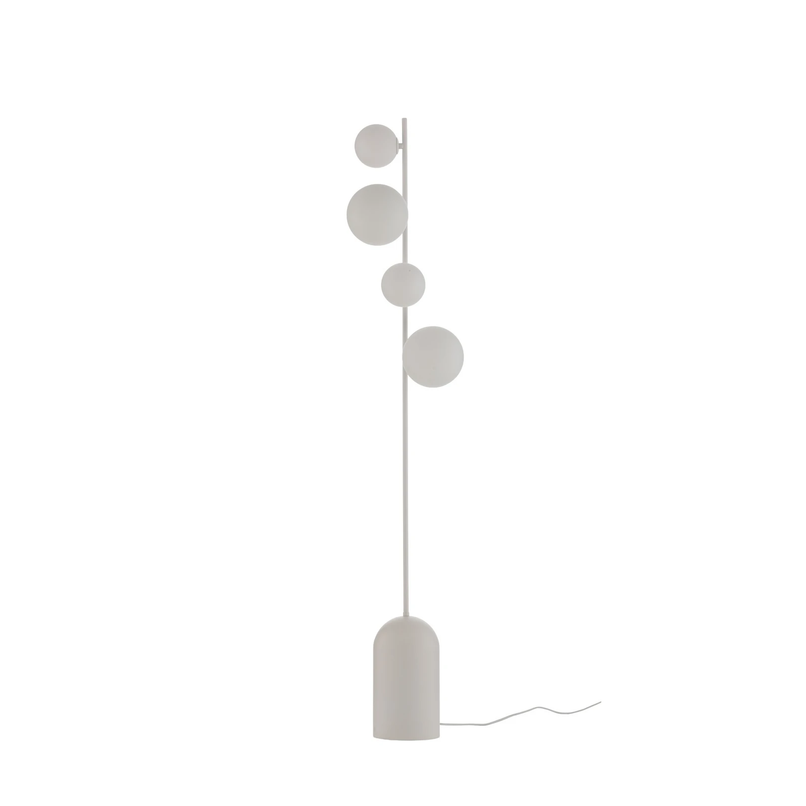 Vloerlamp Etno LP4, wit, glas/staal, hoogte 140 cm, G9