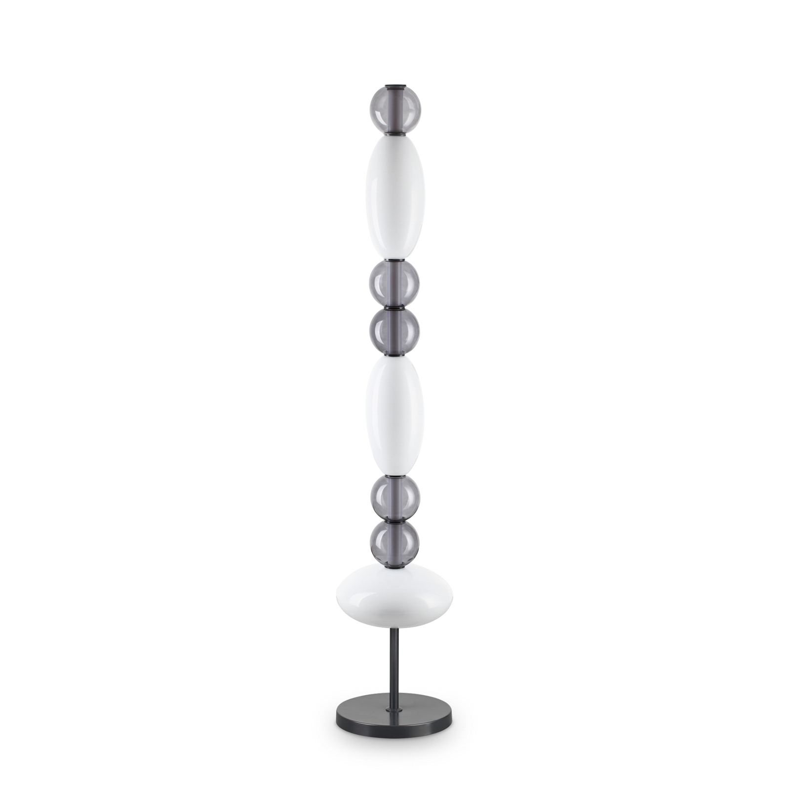 Ideal Lux Lámpara de pie LED Lumiere, cristal opal/gris, altura 155 cm