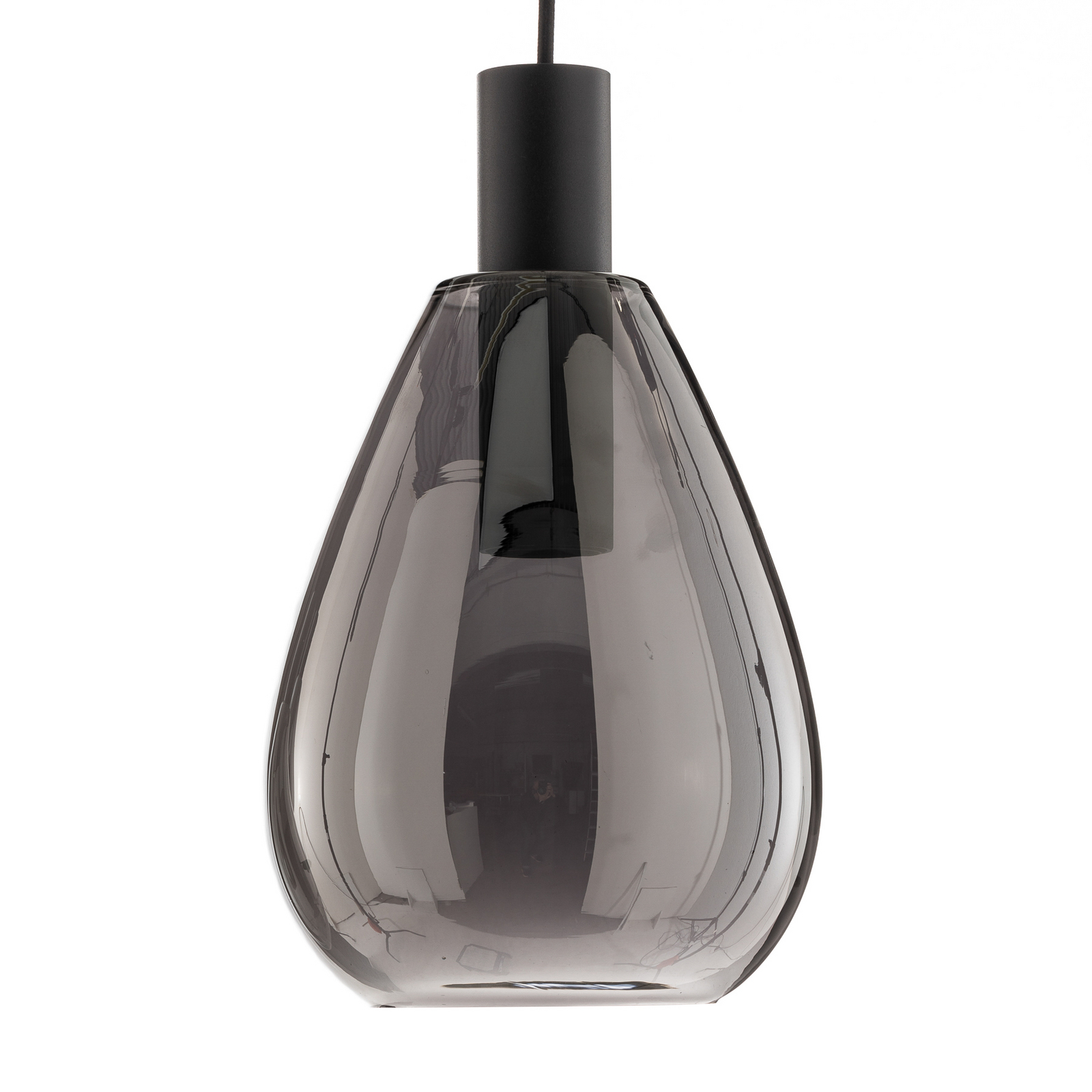 Lucande Marvelos suspension verre fumé, à 4 lampes