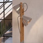 "Cawton" grindų šviestuvas, aukštis 134,5 cm, plieninis/rudas, 2 šviestuvų