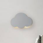 Wandlamp Cloud, grijs, breedte 38 cm, staal/kunststof