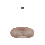 Helin Hängeleuchte, braun, Ø 70 cm, Textil, 3 x E27 - Lindby