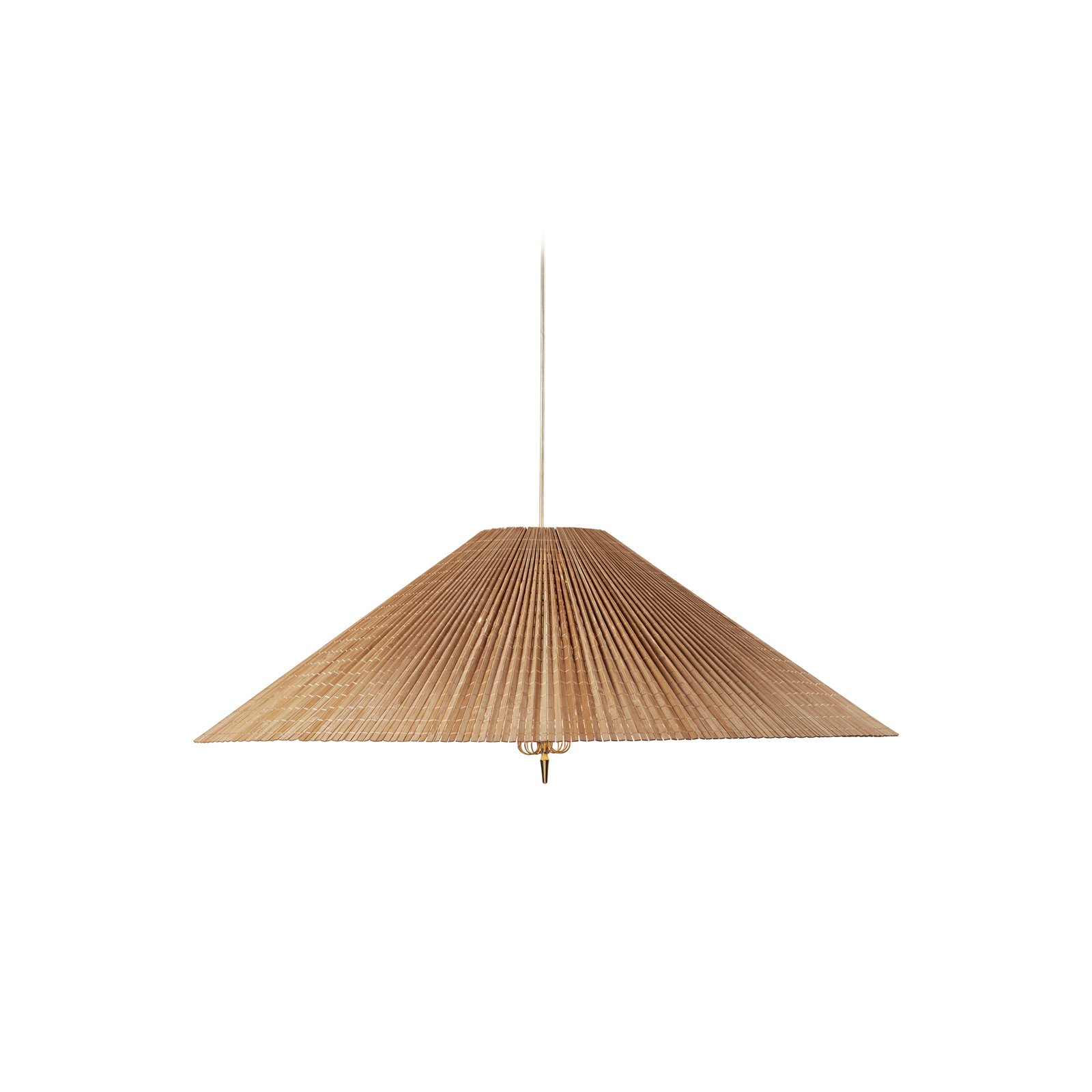 GUBI pendant light 1972, brass, bamboo lampshade, Ø 93 cm