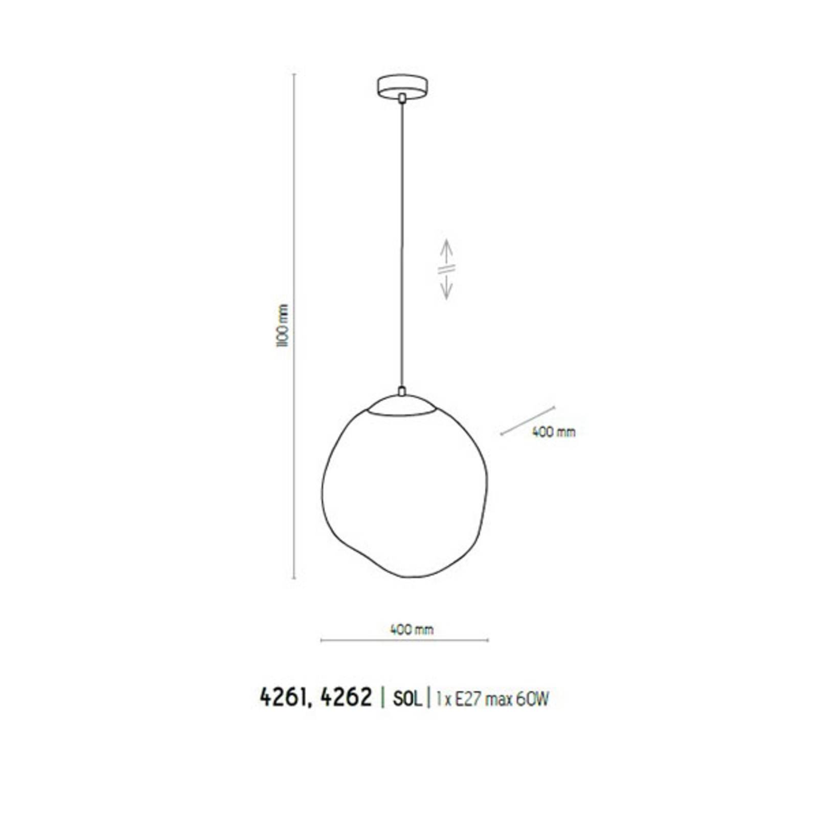 Szklana lampa wisząca Sol Ø 35cm złota/bursztynowa