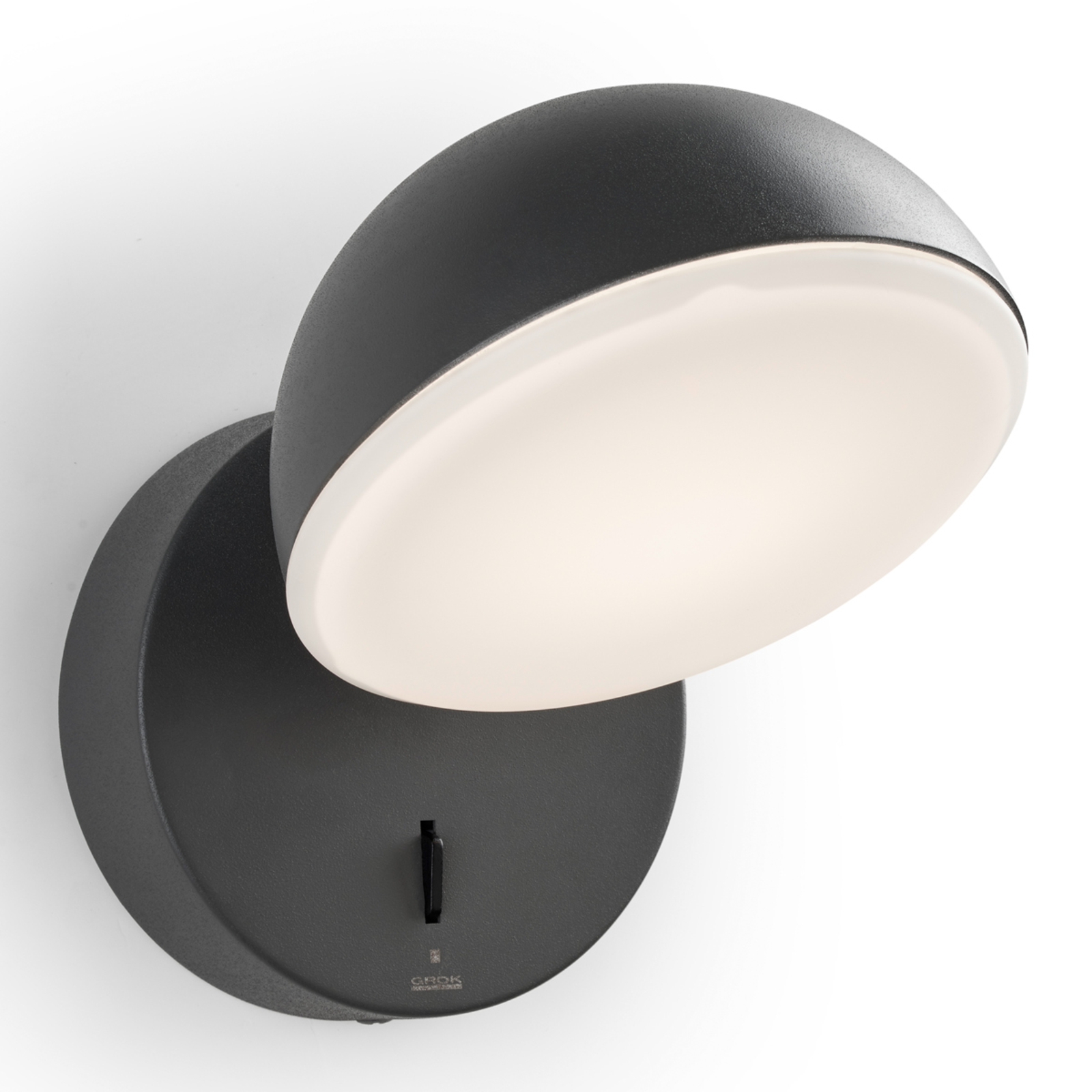 LEDS-C4 Talk - LED wall lamp with a switch, for Living / Dining Room, aluminium, steel, glass, 6.5 W, energy efficiency: A+, W: 13 cm, H: 15.2 cm
