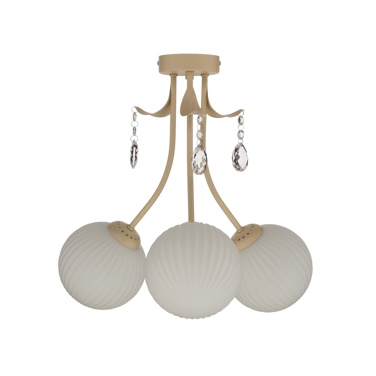 Plafoniera Celeste, color taupe, Ø 40 cm, metallo, a 3 luci.