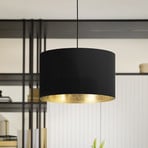 Zaragoza pendant light, black/gold 1-bulb round