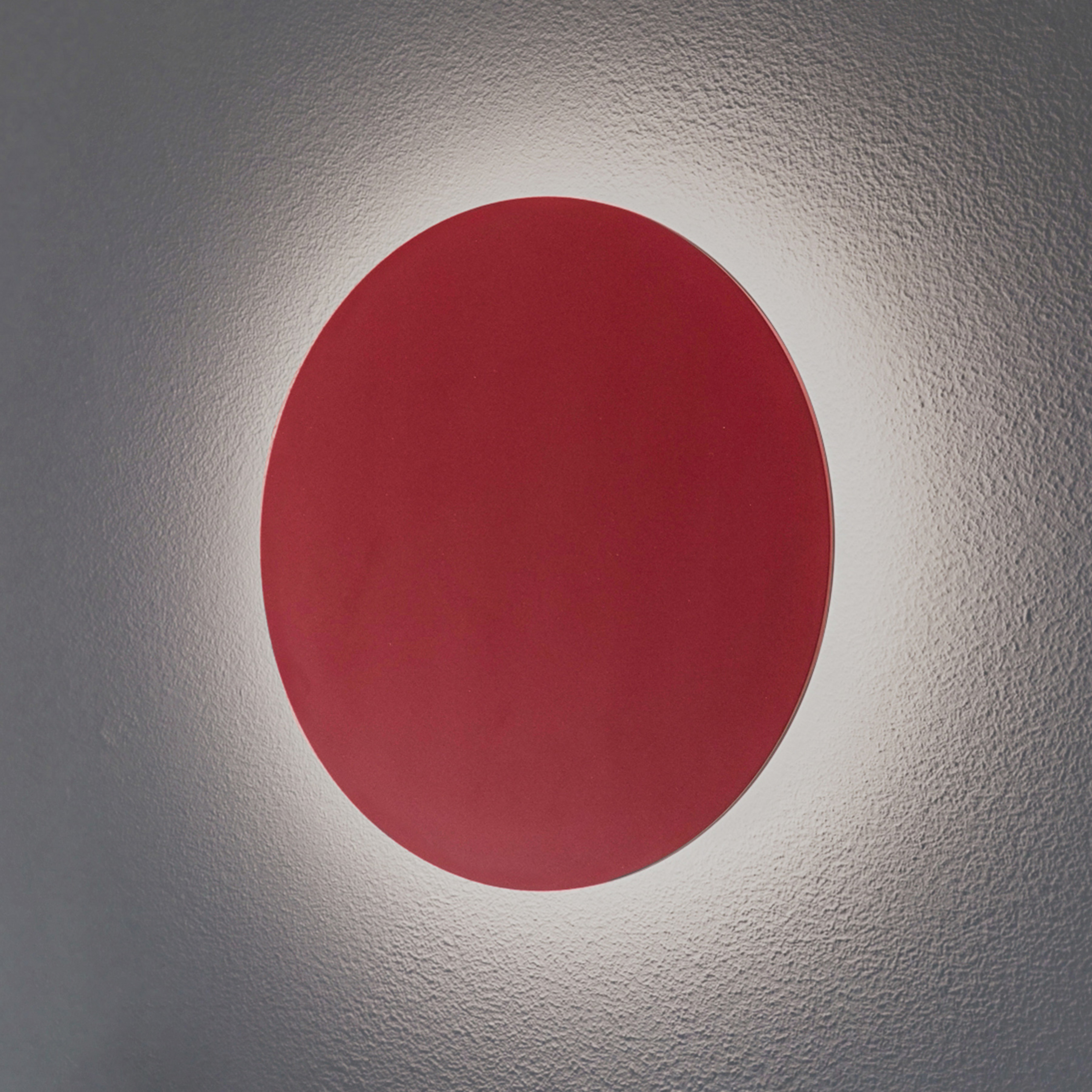 LED-Wandleuchte Orios Plus, rot, Ø 30 cm, Stahl