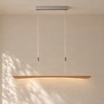 Quitani LED висяща лампа Hiba, естествен дъб, дължина 118 cm
