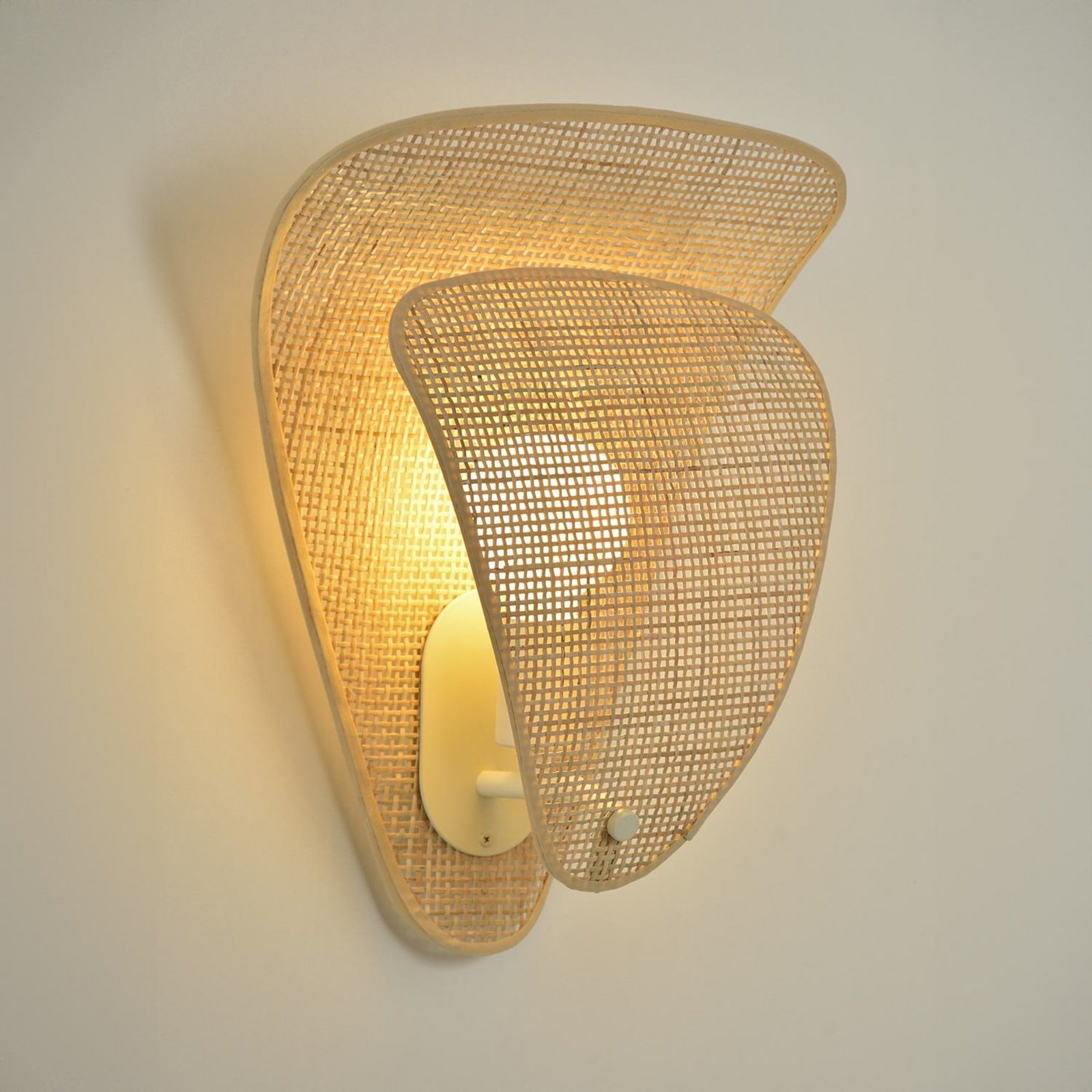 MARKET SET Aplique de pared Coquillage, color natural, 33 cm, ratán