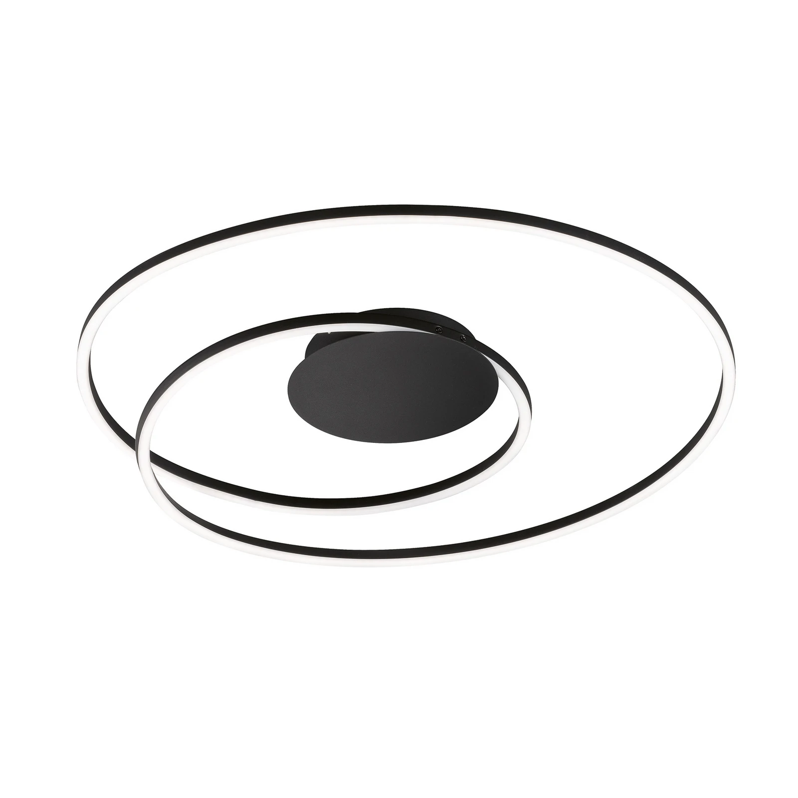 LED lubų lempa HOLY, juoda, Ø 68 cm, nuotolinio valdymo pultas, CCT
