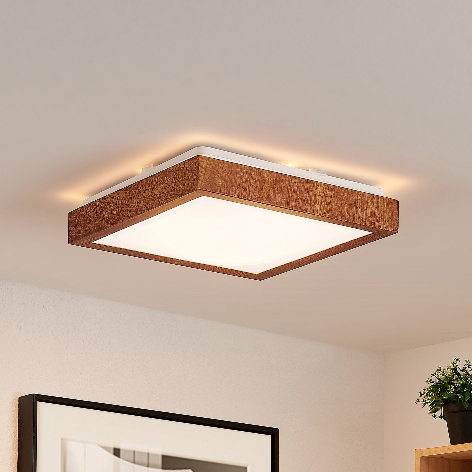 Lindby Vaino LED ceiling light, angular, 27 cm