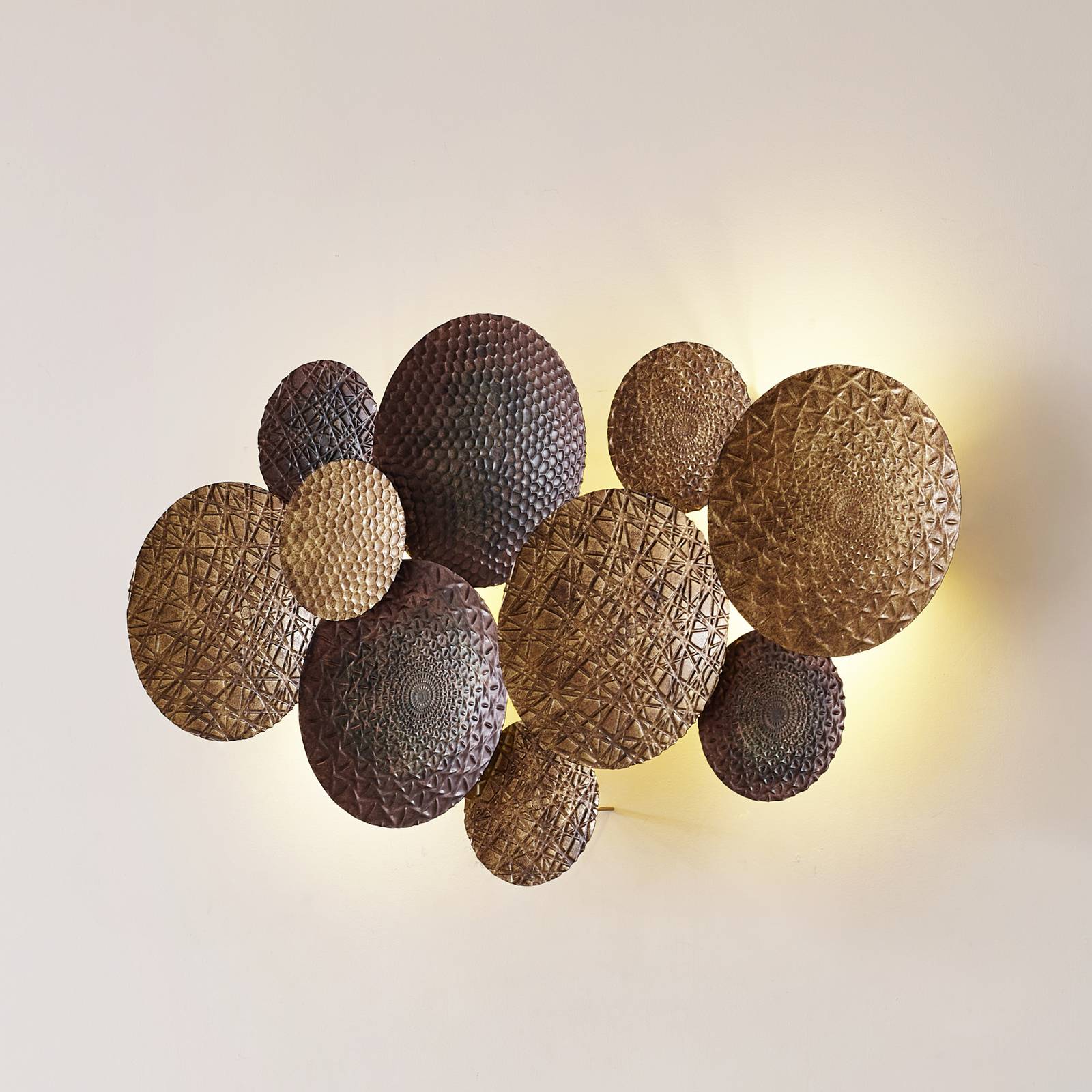 Lindby Wandleuchte Soraya, gold/kupfer, Metall, 2-flg., 51cm günstig online kaufen