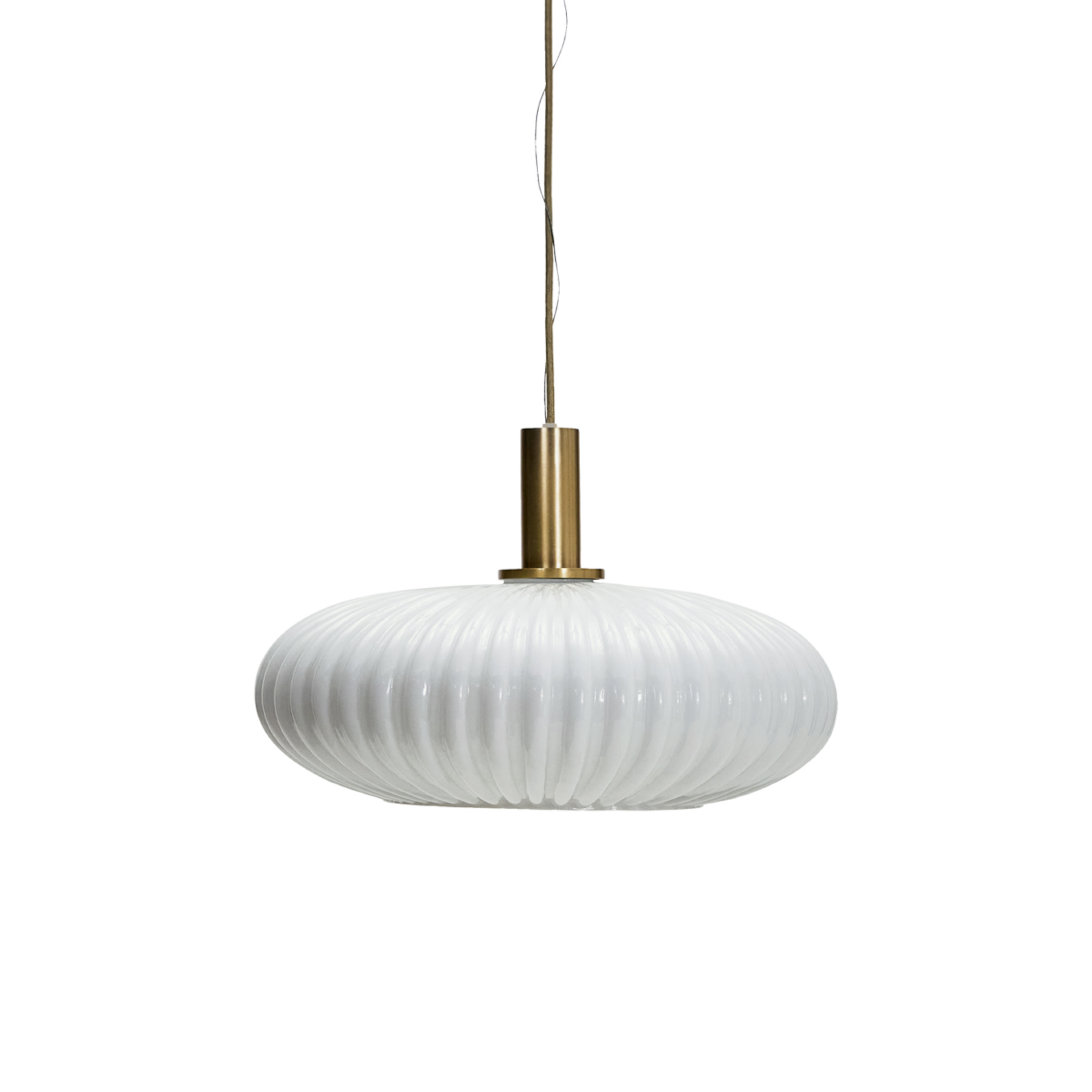 Fort pendant light, white brass and glass, Ø 42 cm - House Doctor