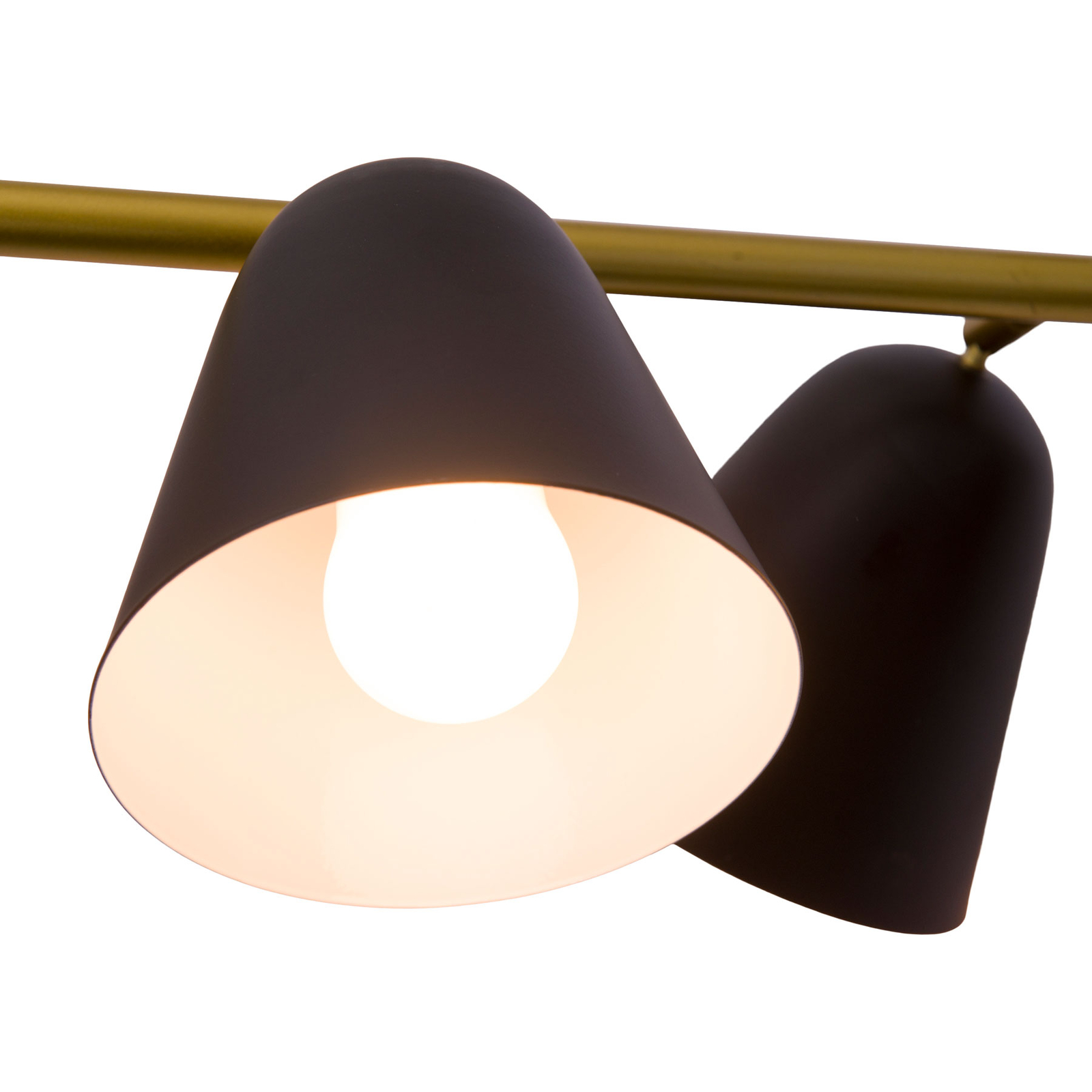 Hanglamp Triton, zwart en goud, 4-lamps