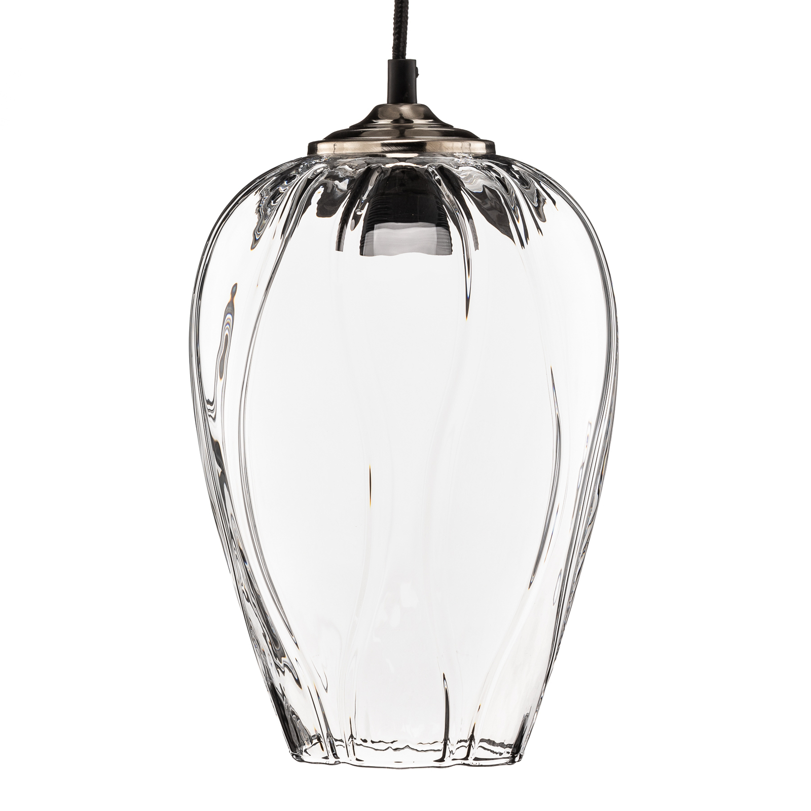 Lampa wisząca Linkeus I z przezroczystym szklanym kloszem Ø 19 cm