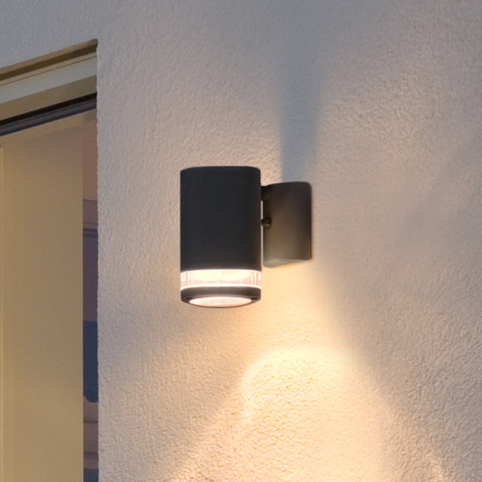 Buitenwandlamp Modena met sleuf, 1-lamps zwart
