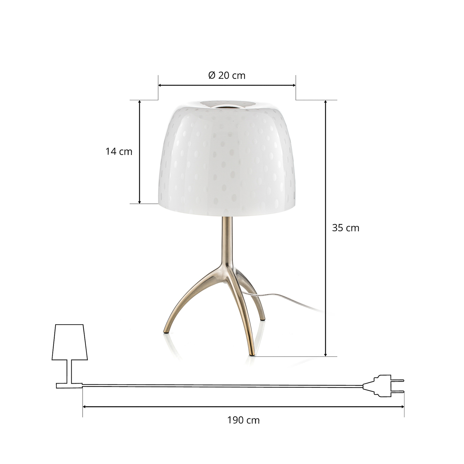 Foscarini Lumiere 30 piccola stolní lampa sklo