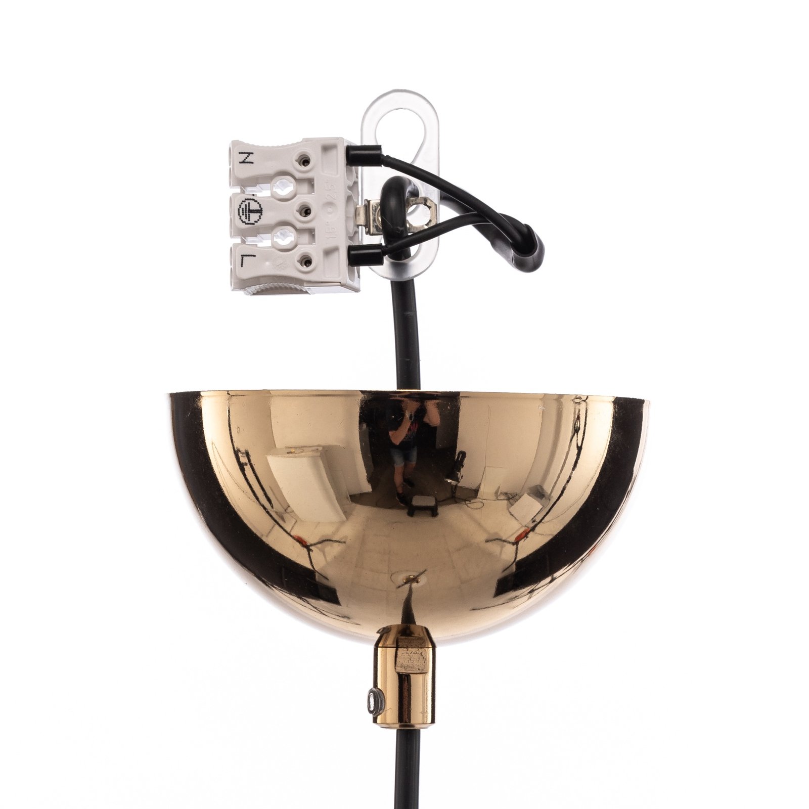 Hanglamp Mondo, goud/parelzwart, 1-lamp