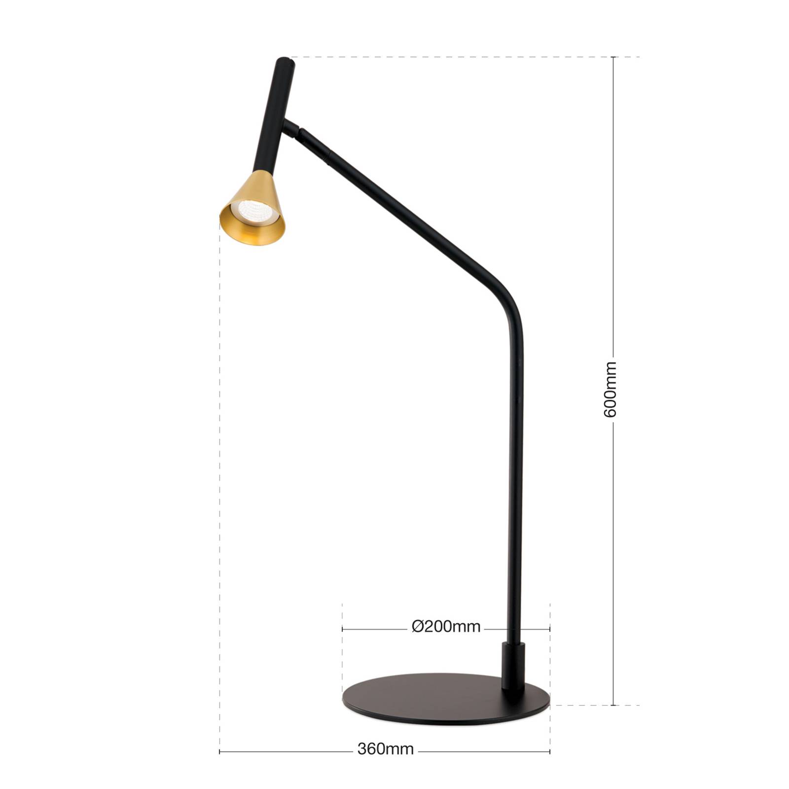 Lampa stołowa LED Odeon, czarna, obrotowa