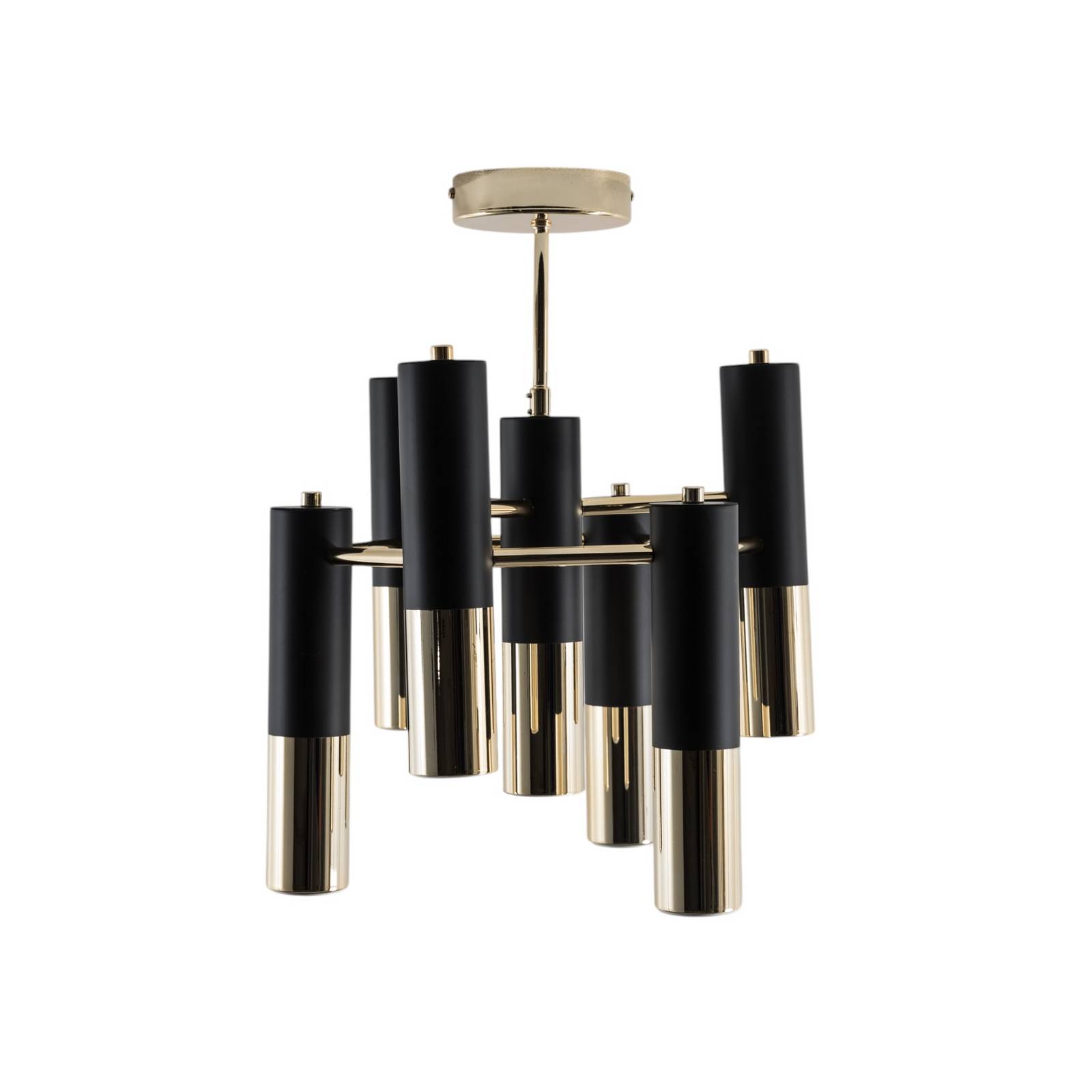 Lampa sufitowa Orino, czarno-złota, metalowa, 7-punktowa, GU10