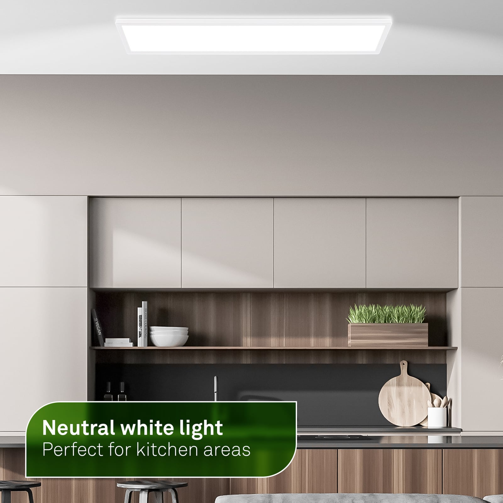 LED ceiling light Tava A, 98x20 cm, plastic, white