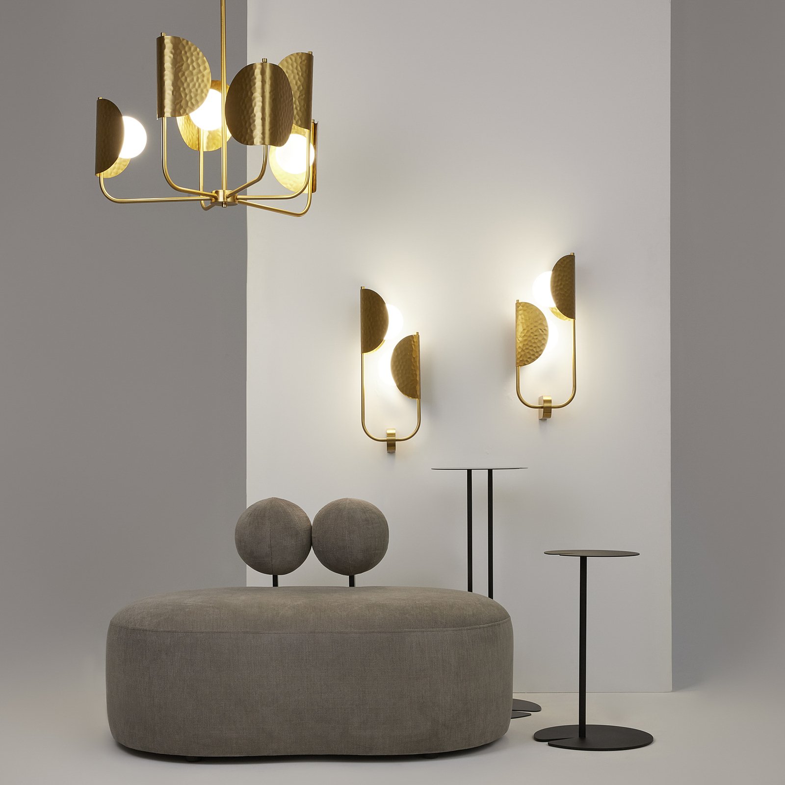 Maytoni wandlamp Tropic, links, messing, 2-lamps, metaal