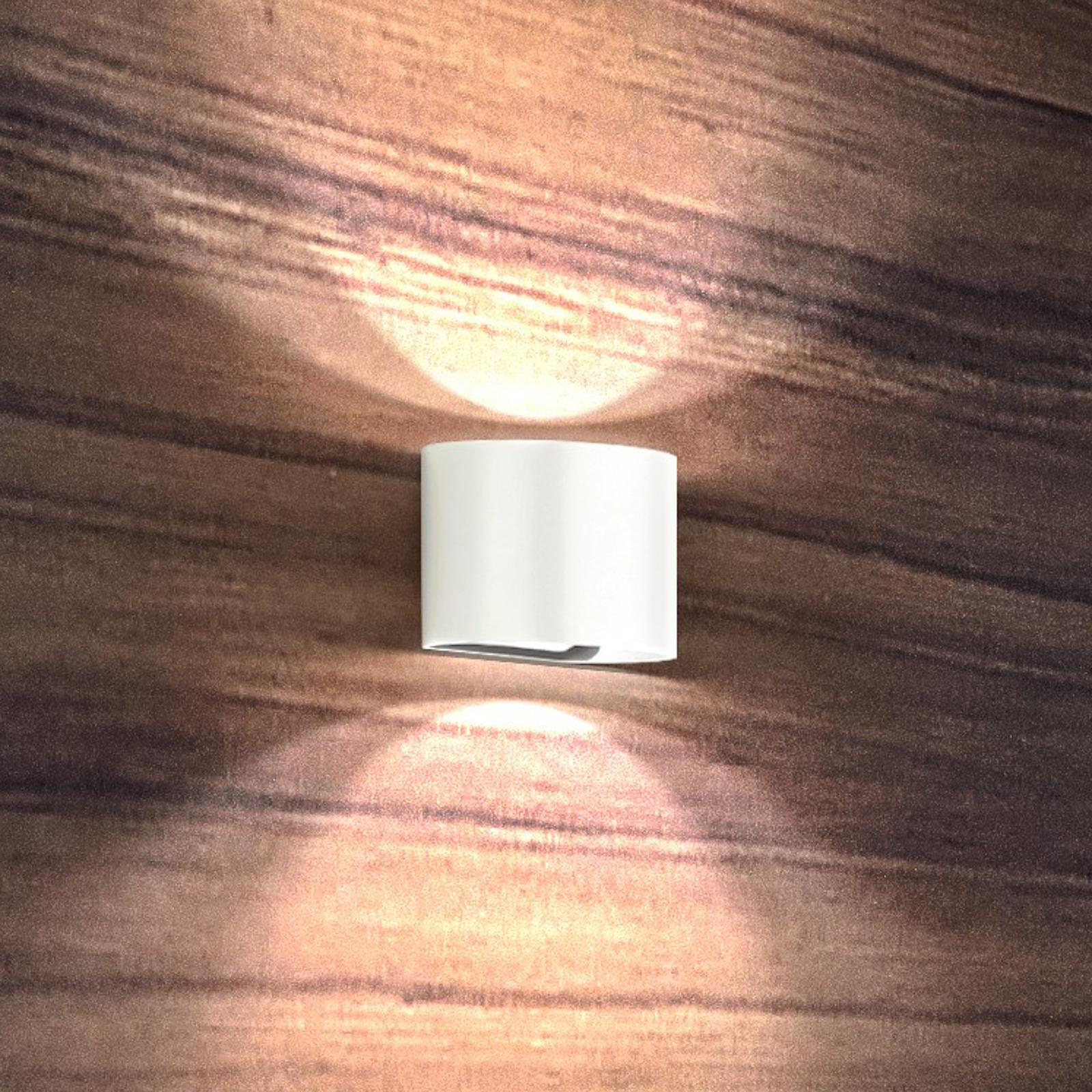 Kinkiet zewnętrzny LED Matteo, biały, szerokość 14 cm, 2-punktowa.