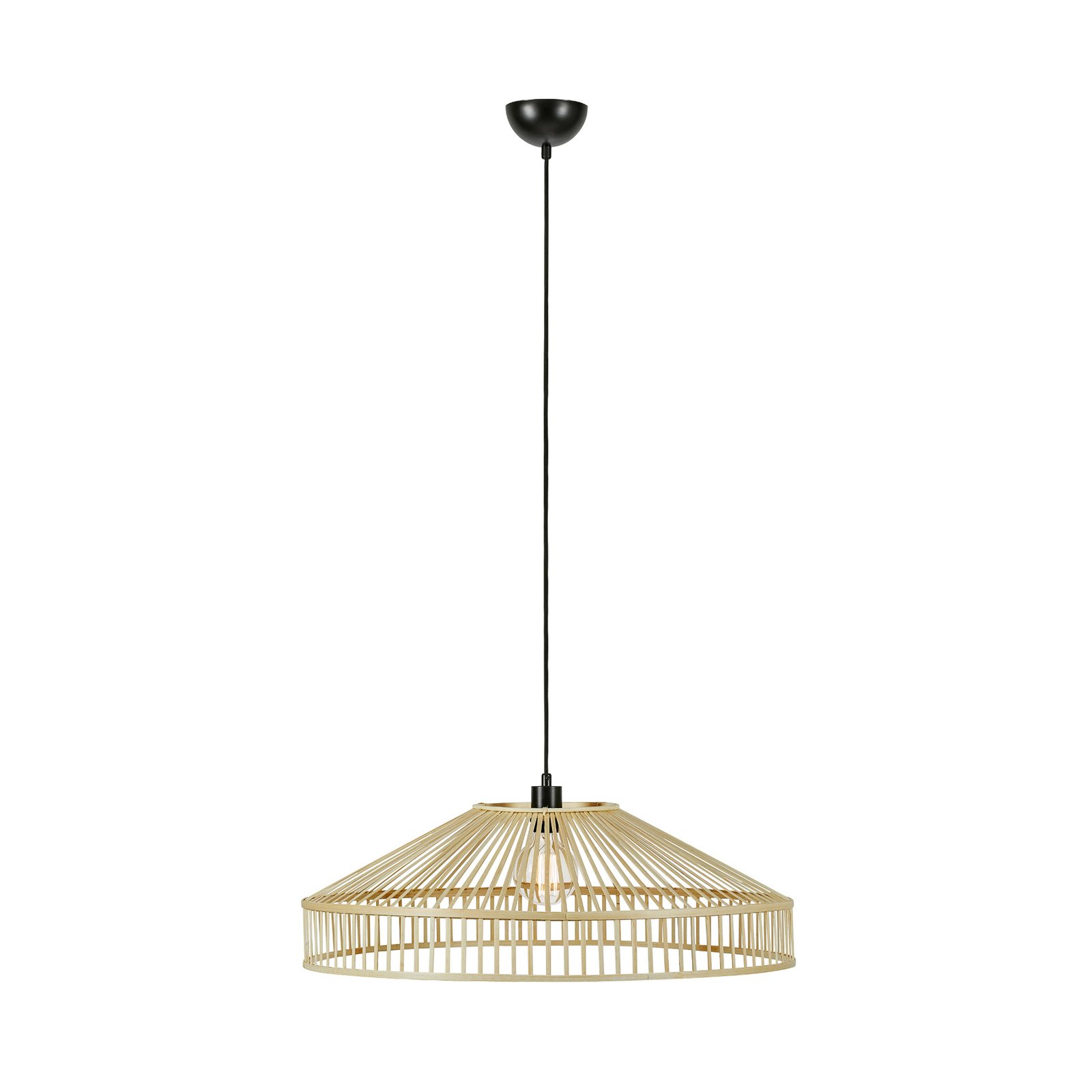 Tapa hanging light, plug, natural, bamboo, Ø 70 cm