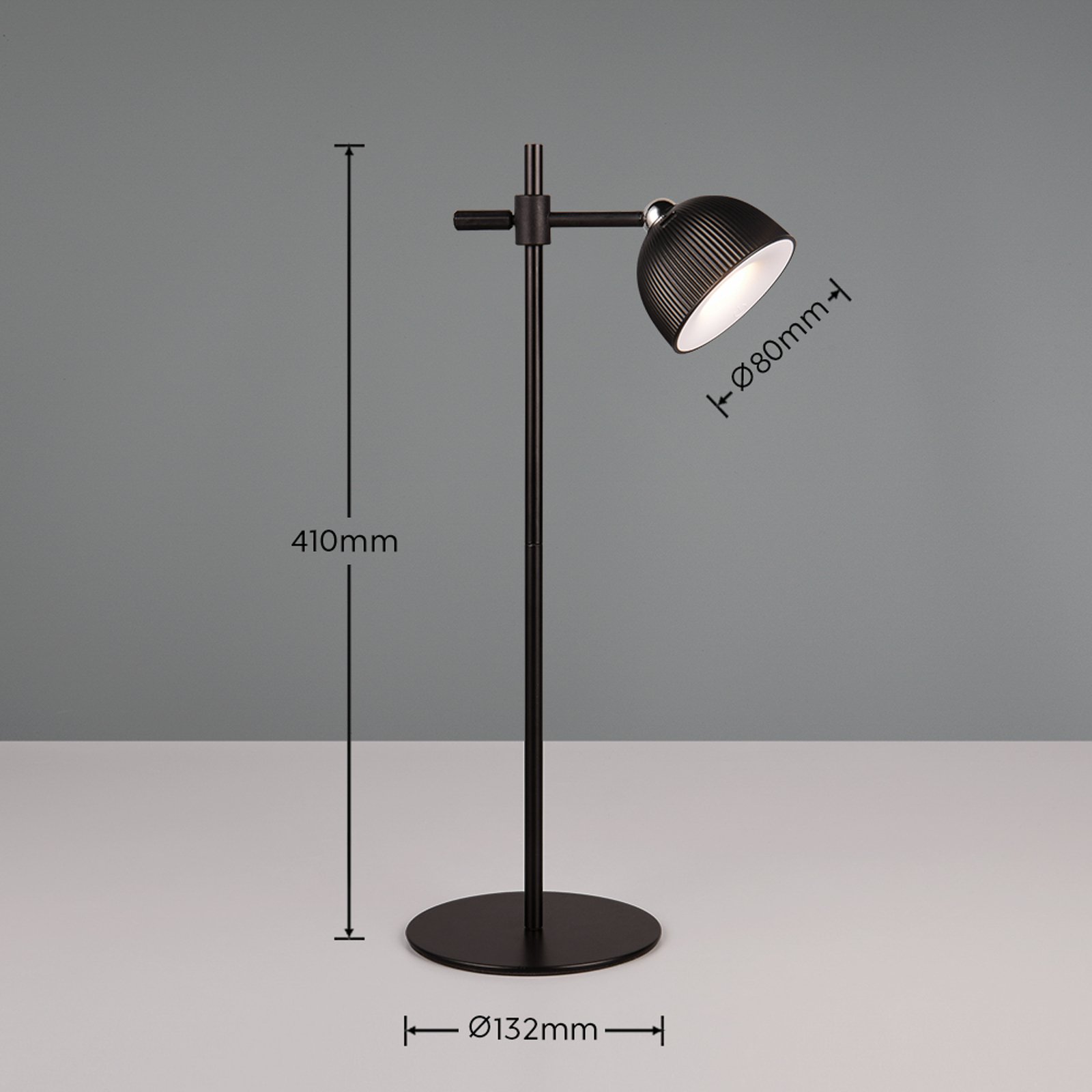 Maxima LED namizna svetilka za polnjenje, črna, višina 41 cm, plastika