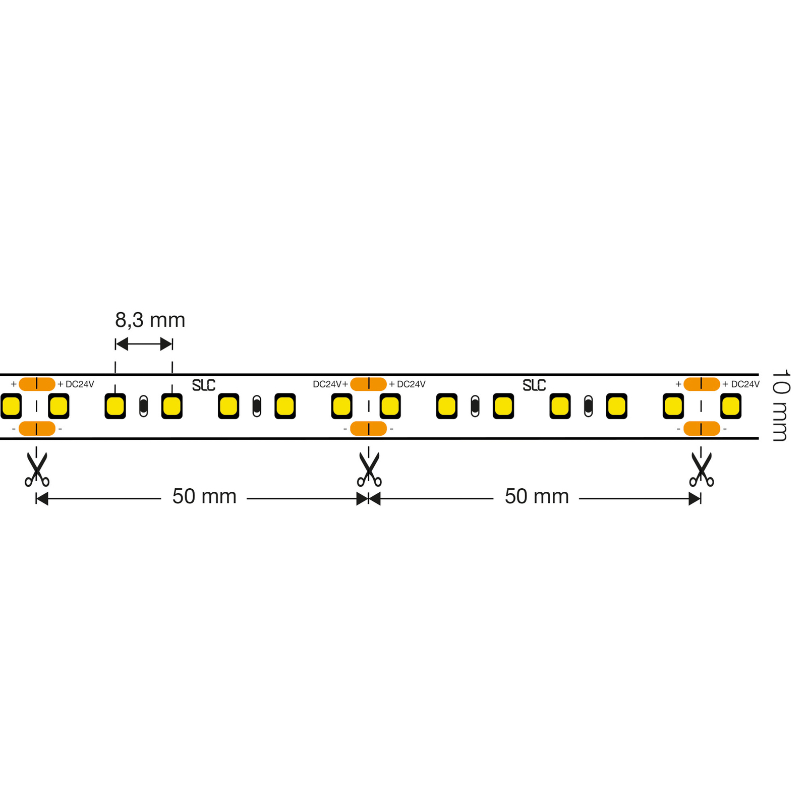 SLC LED-csík teljes spektrum CRI 98, 5m IP54 3,000K