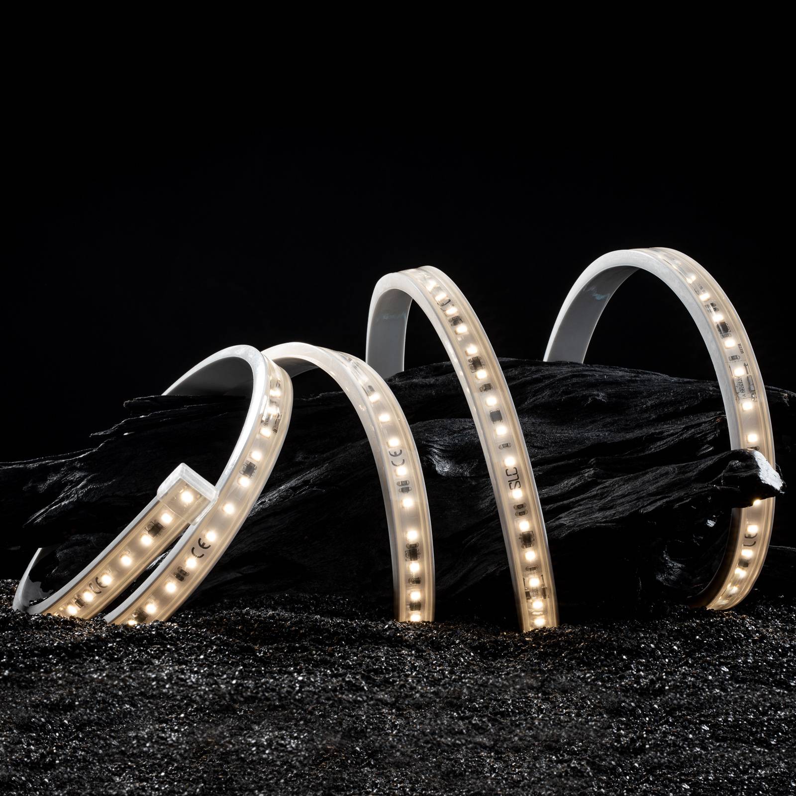 The Light Group SLC LED strip 230 V, IP65, 25 m, 2,700 K, for Living / Dining Room, plastic, 200 W, energy efficiency: F, L: 2500 cm, W: 1.65 cm, H: 0.7 cm