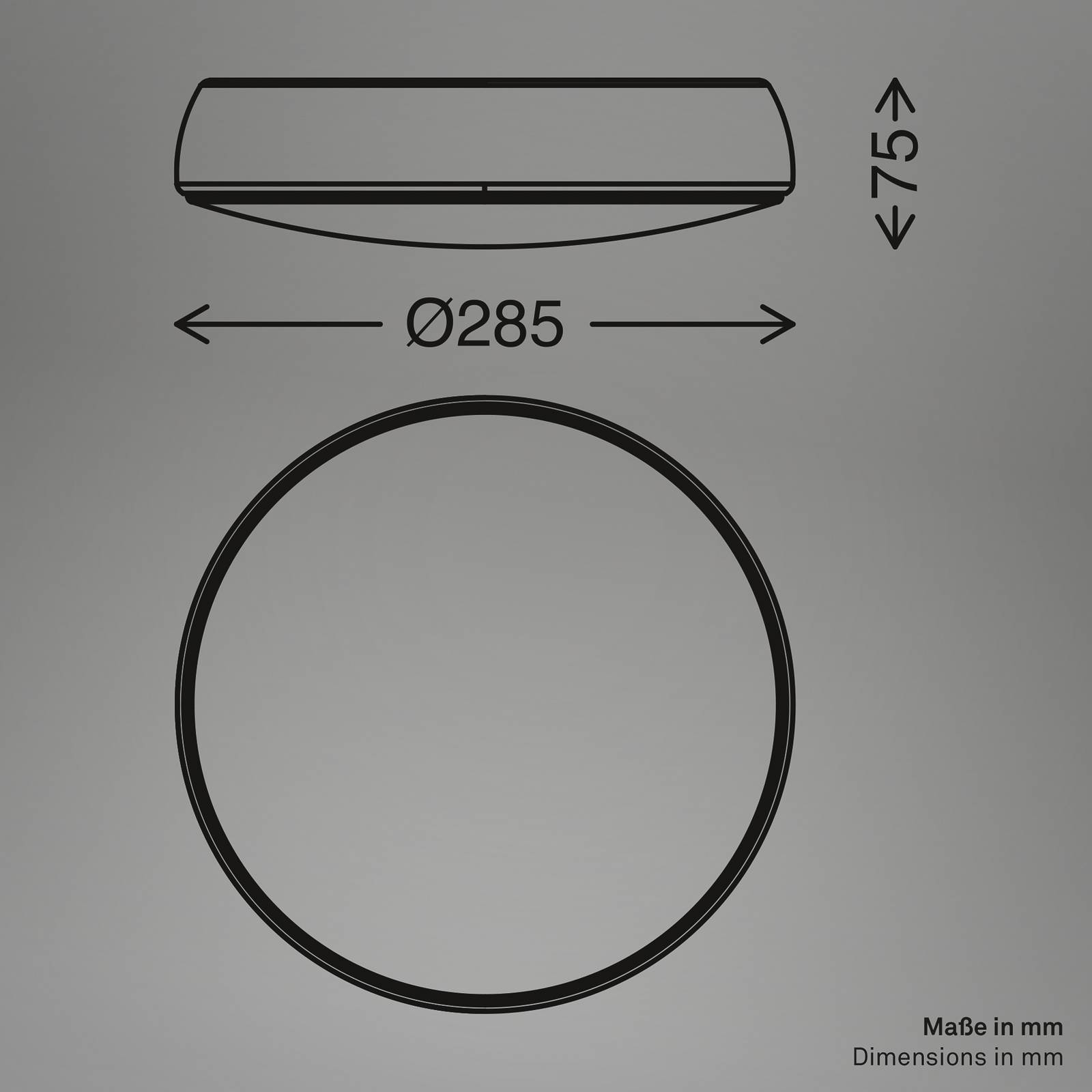  Briloner Briloner Nikan Led Ceiling Light, Anthracite, ø 28.5 Cm, 3,000 K 