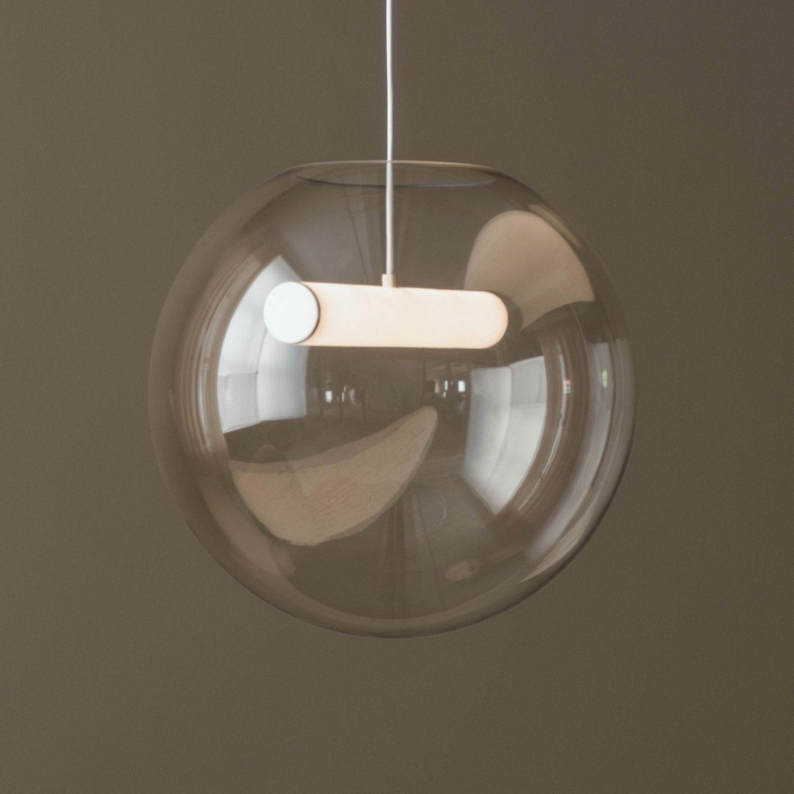 Northern Reveal lampă susp LED sticlă fum Ø45cm - Camera de zi / sufragerie - design - alb gri fumuriu transparent
