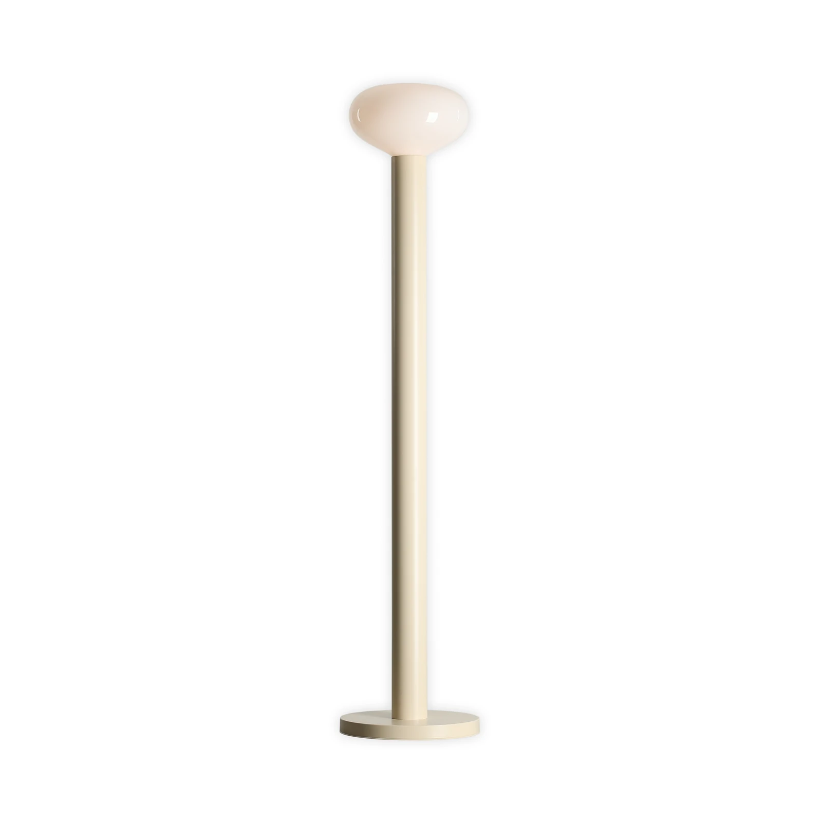 Vloerlamp Flo, beige, hoogte 138 cm, 1-lamp, glas