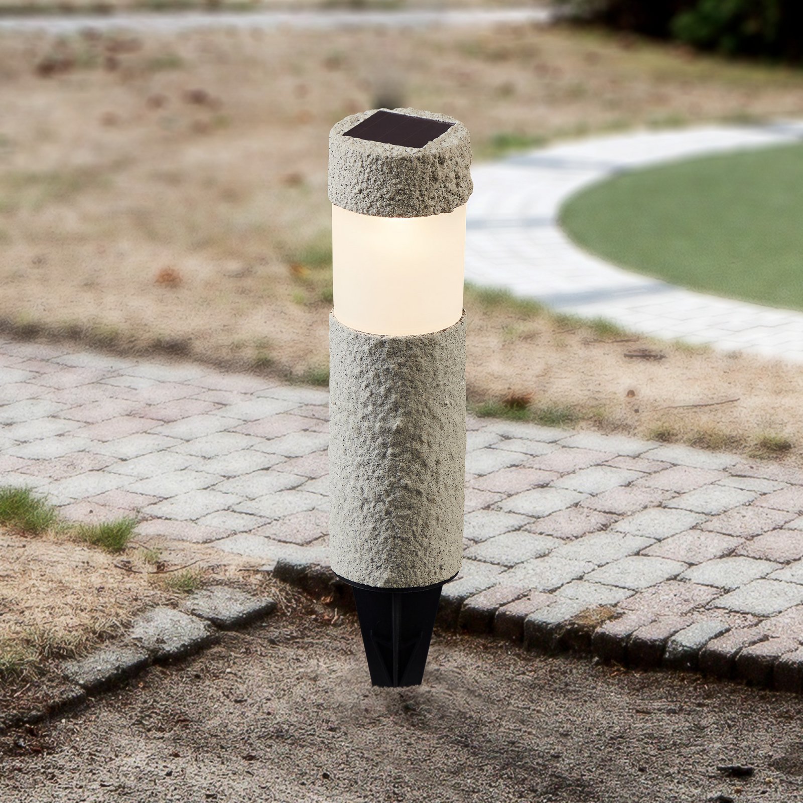 Grey LED solar ground spike light Mino