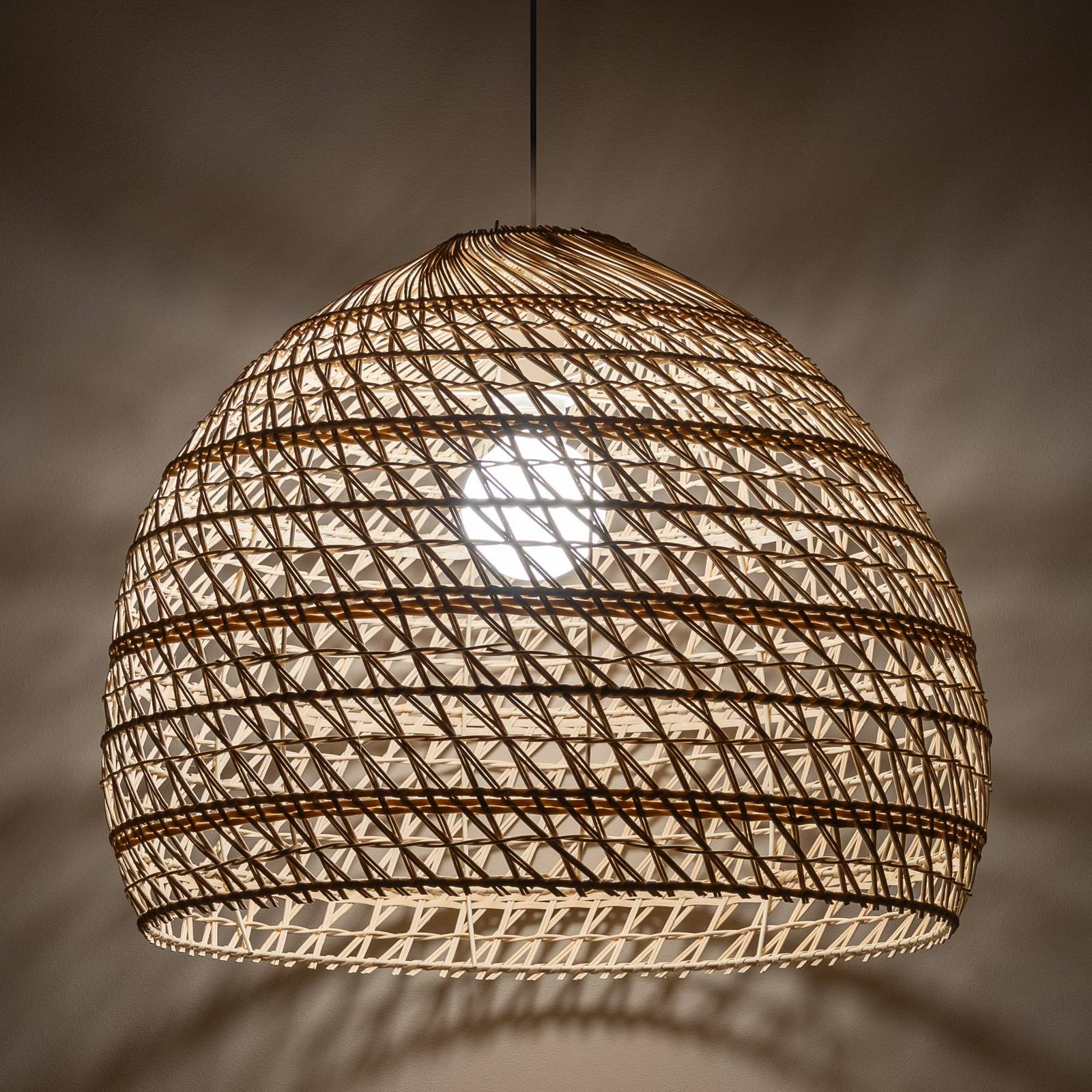 Hängeleuchte BOHO, Ø 60 cm, naturbraun, Rattan, E27 günstig online kaufen