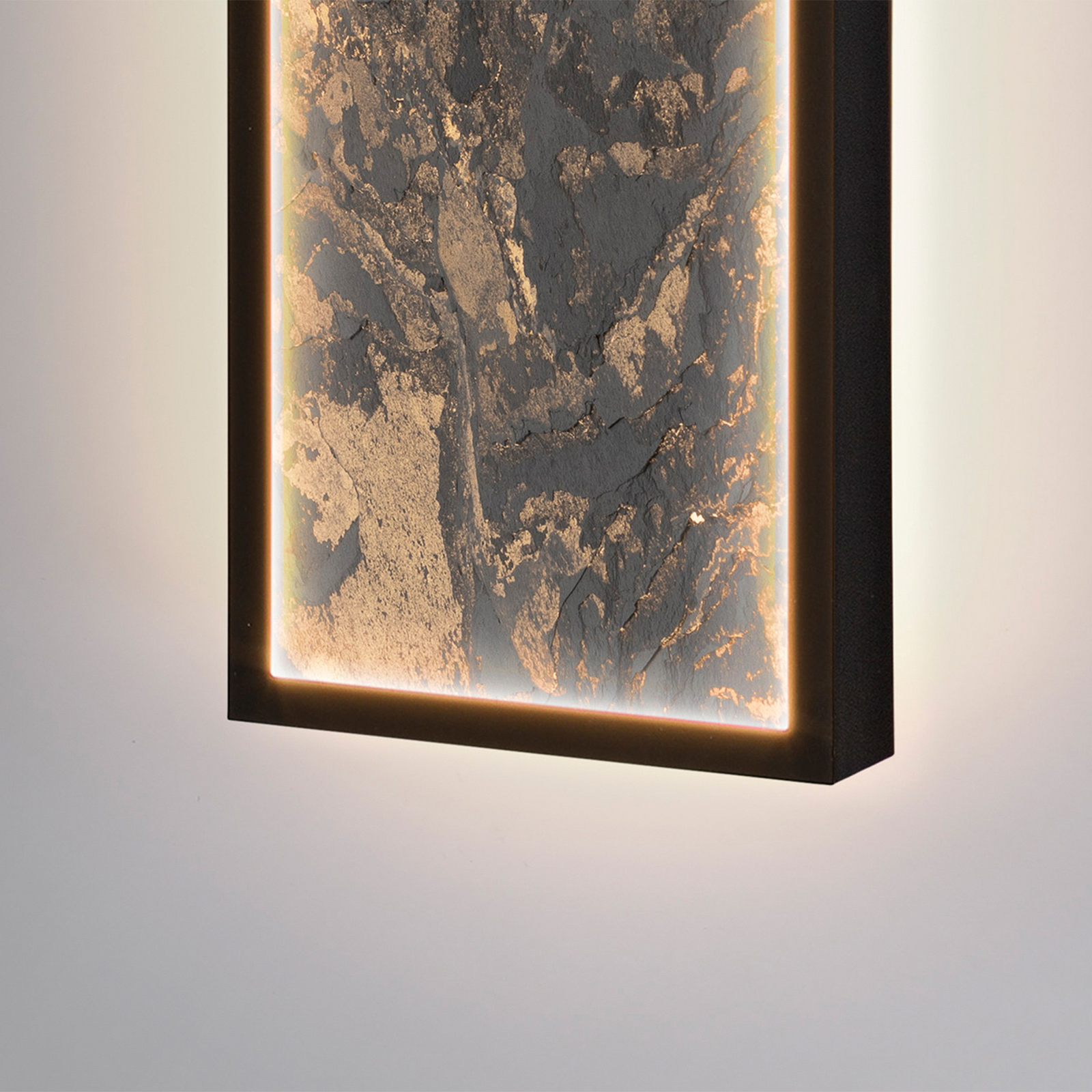 Nástenné svetlo Stone LED, 100 x 15 cm, CCT, čierna farba, kov