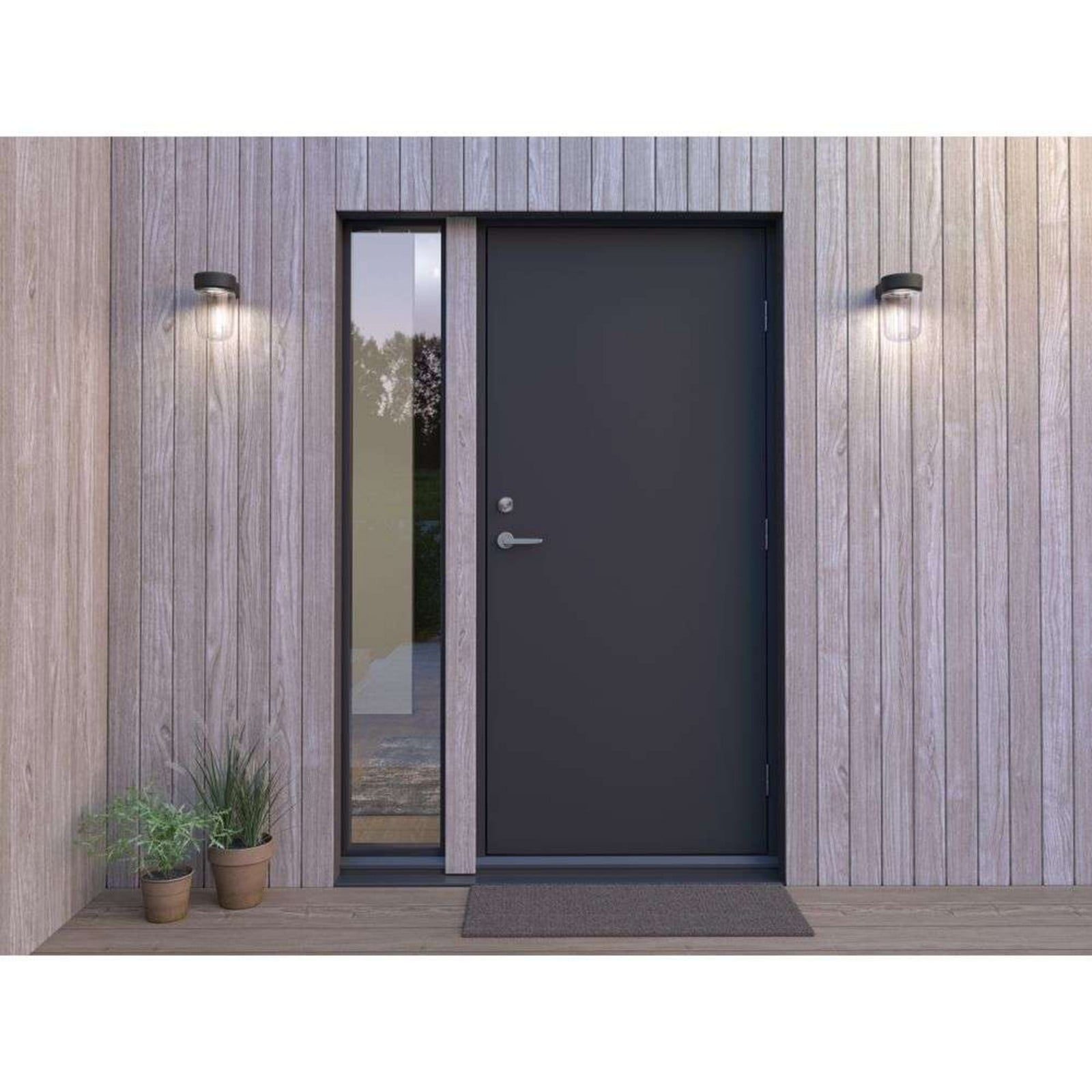 Moon udendørs væglampe Black Belid - Terrasse - Glas