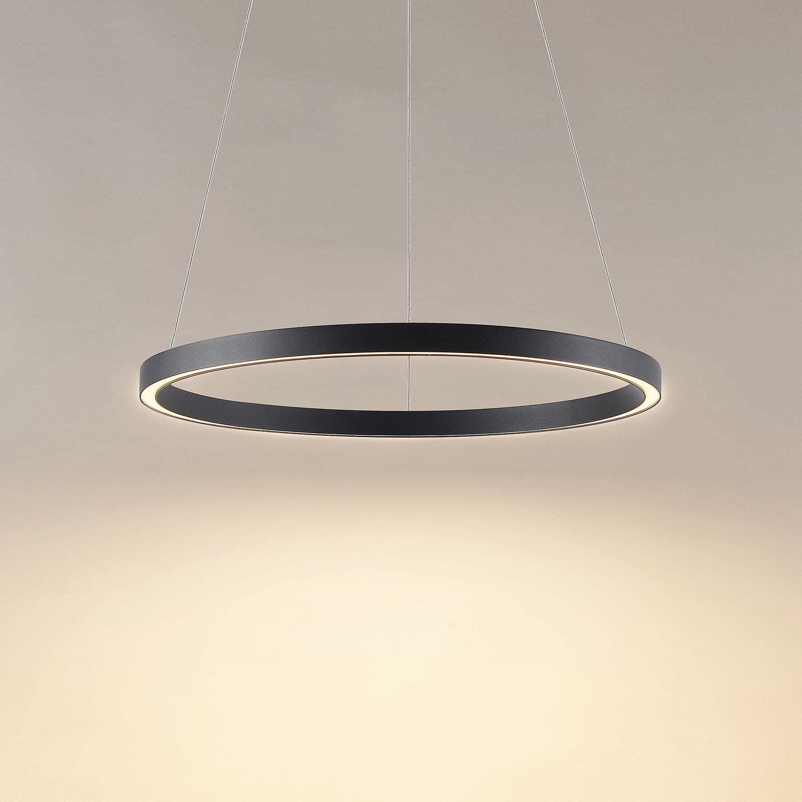 Molto Luce LED hanging light Perfora, black, Ø 60 cm, aluminium