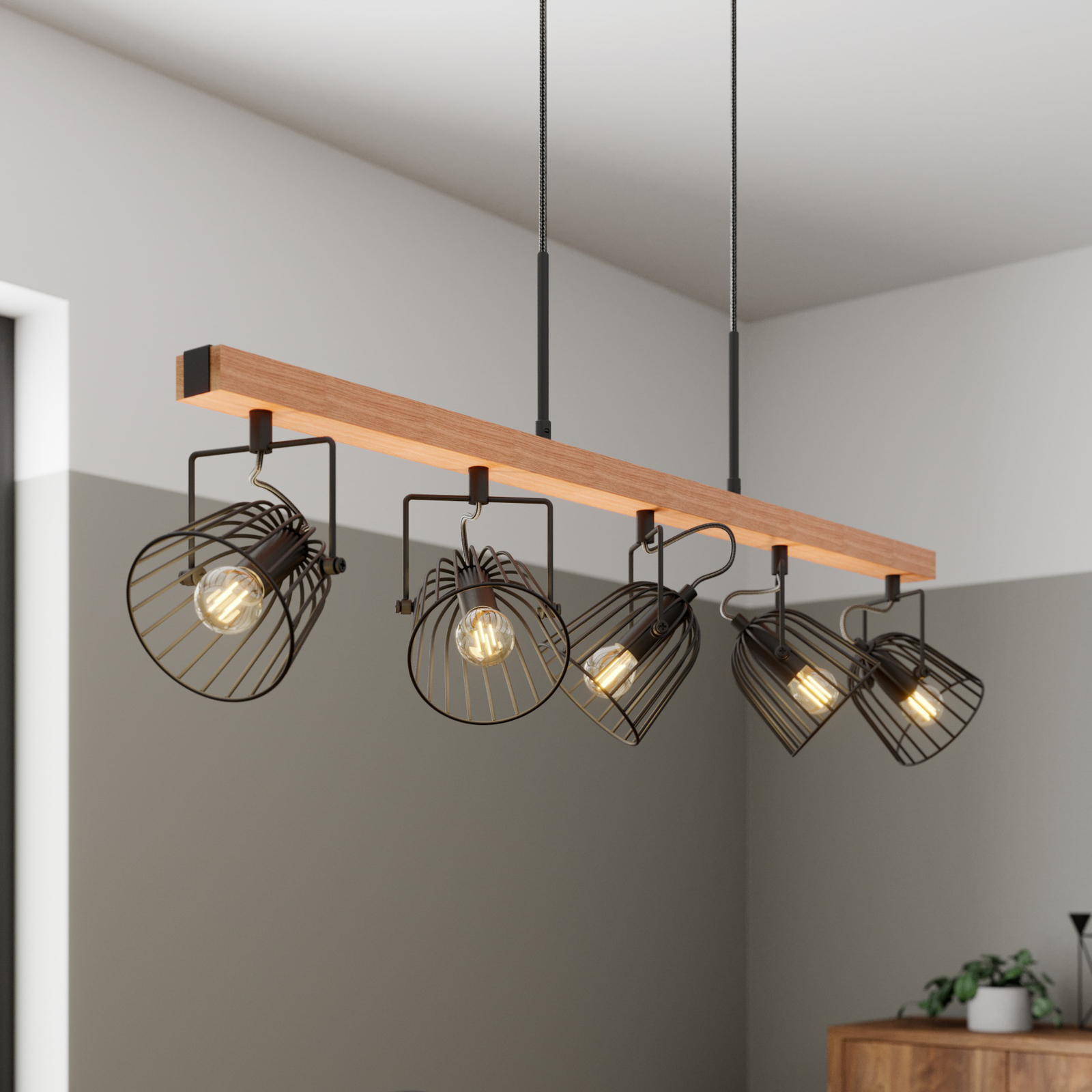 Lindby Adalin suspension à 5 lampes, cage