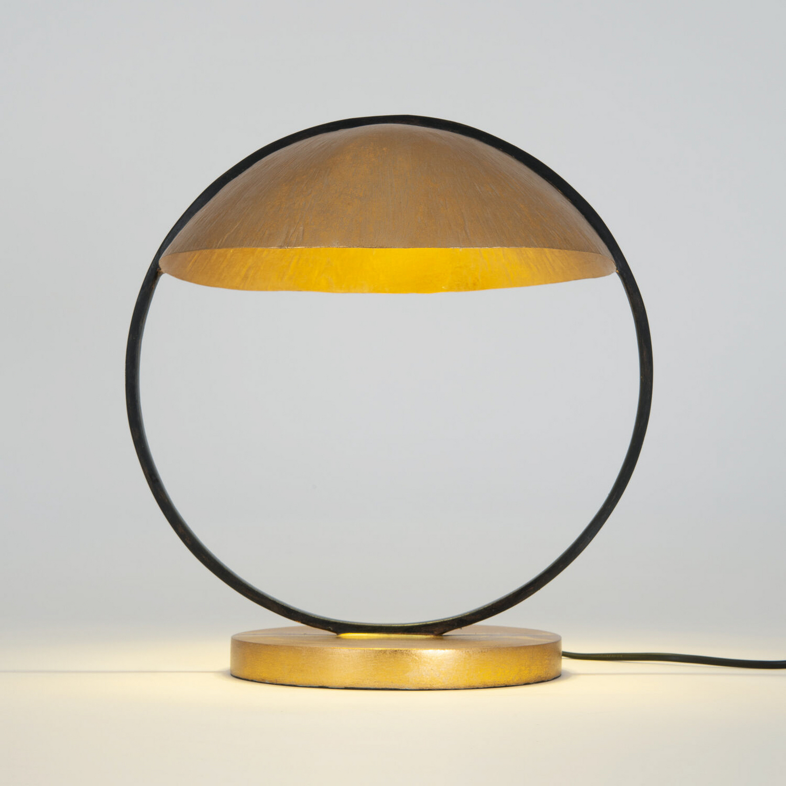 Bordlampe MEZZADORA, gull/svart, høyde 35 cm, metall, 2 x G9