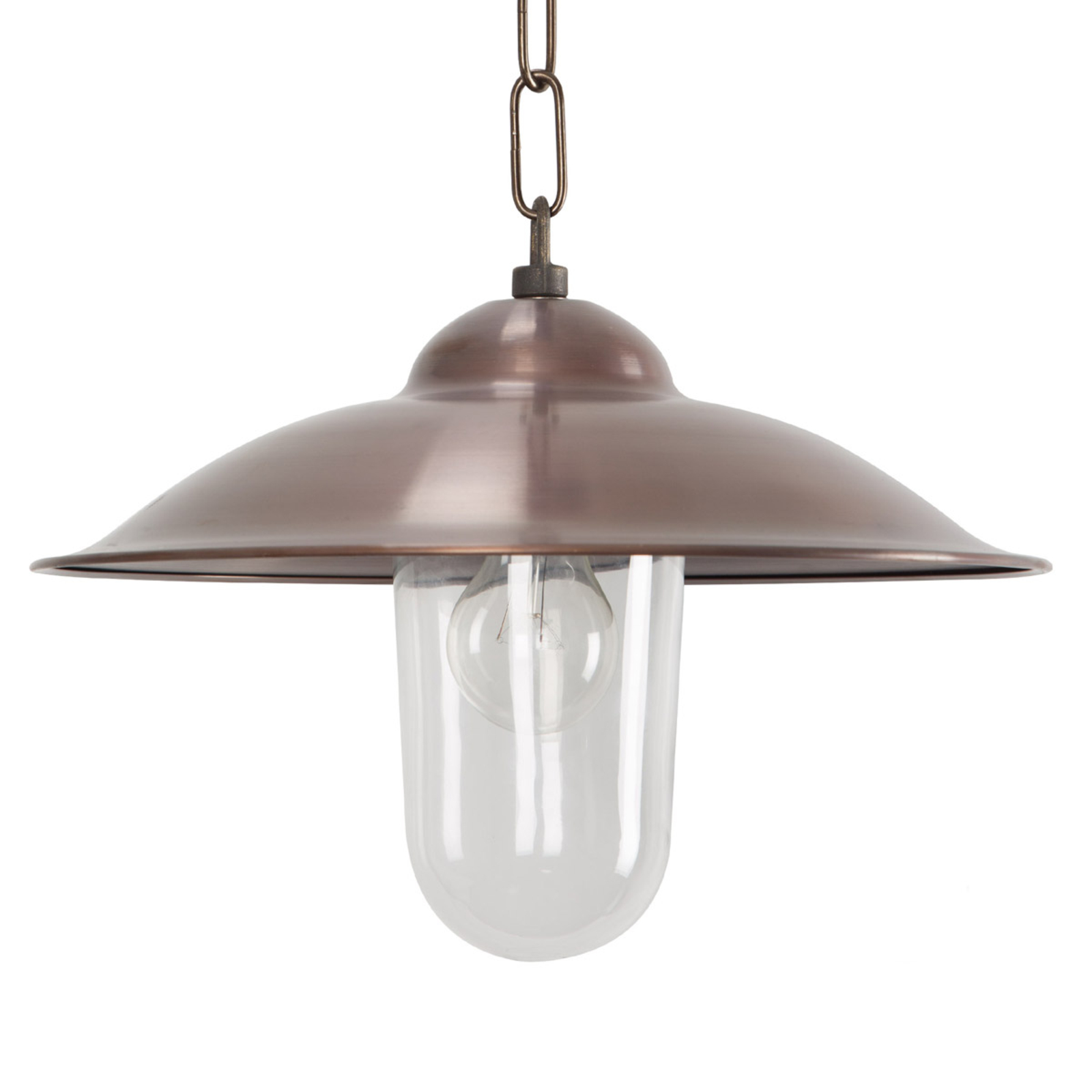 K. S. Verlichting Vienna copper-coloured pendant light for outdoors, copper, glass, E27, 60 W, energy efficiency: A++, H: 25 cm