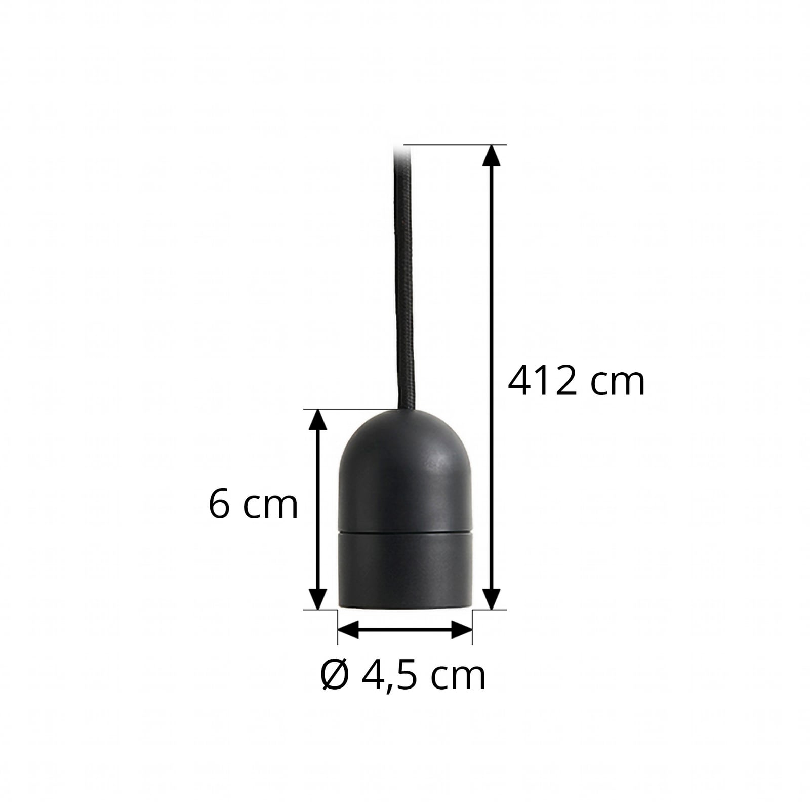 COMMON E27 pendant socket, black, Ø 4.5 cm - HAY