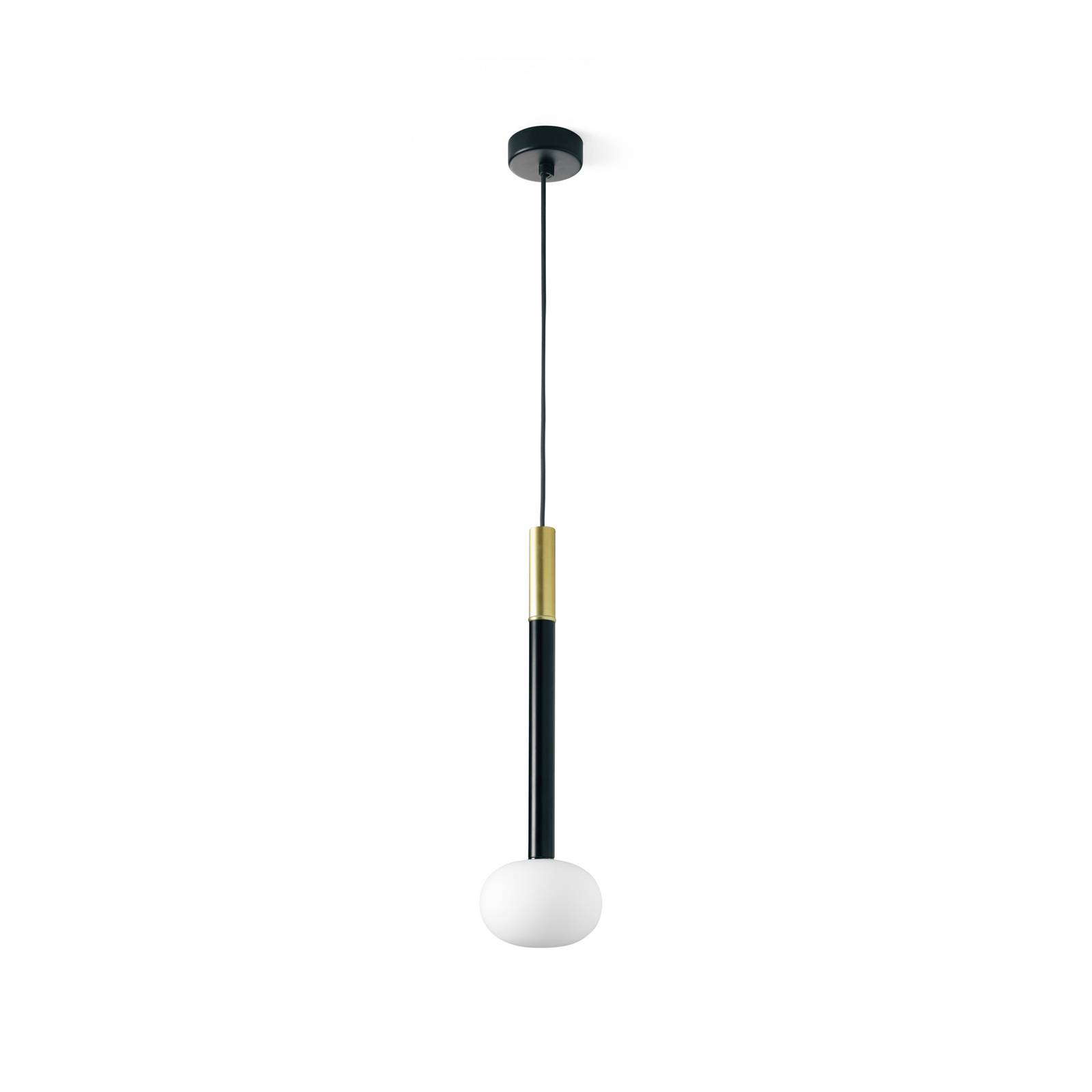 Hängeleuchte Mose, gold, Schirmhöhe 48 cm, 1-flammig, Glas